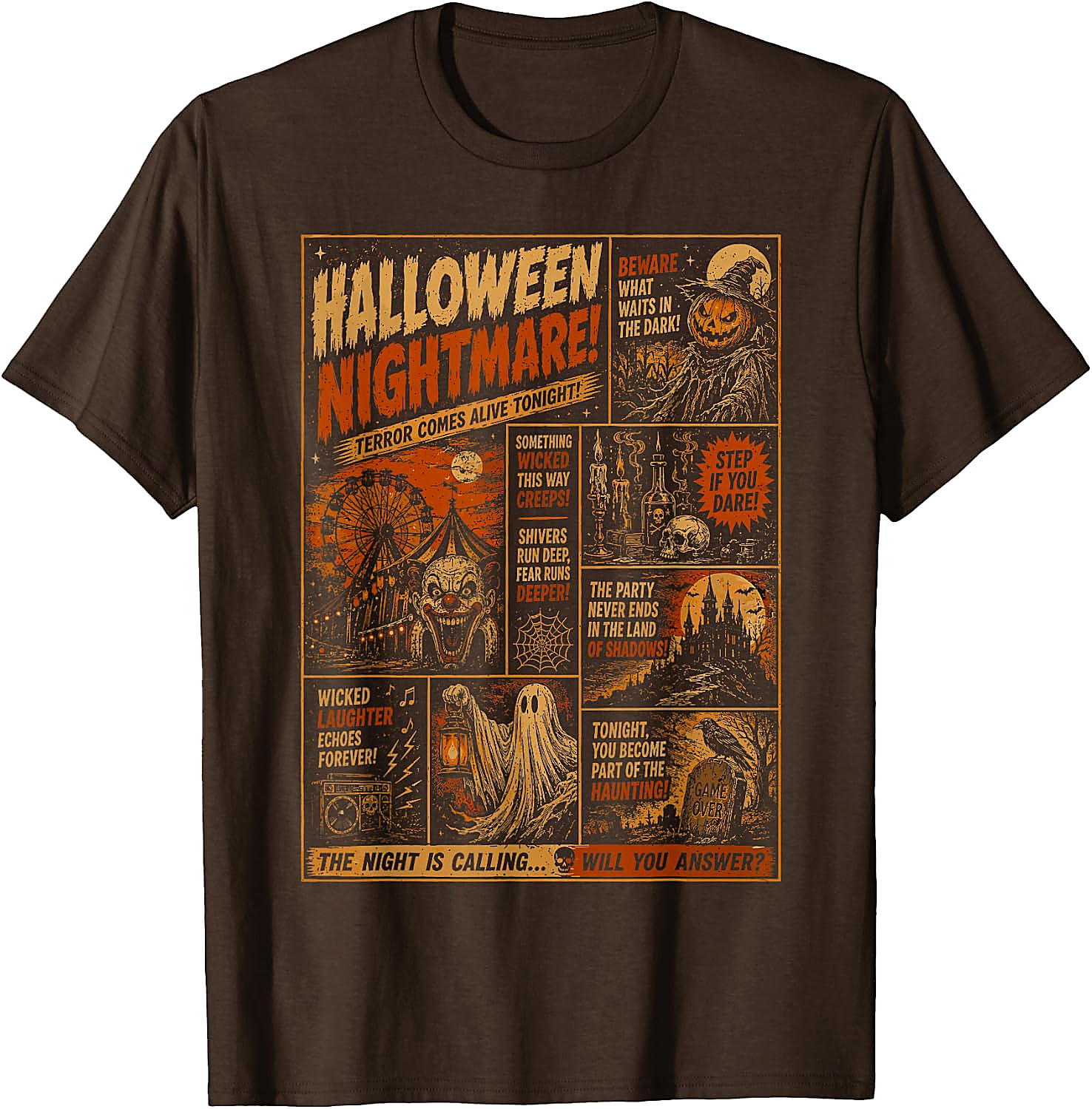 Halloween Vintage Horrorfest Poster T-Shirt | Spooky Tee