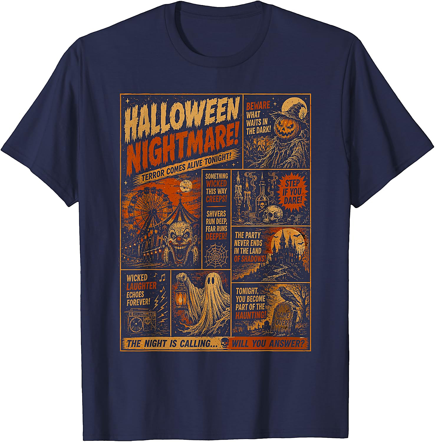 Halloween Vintage Horrorfest Poster T-Shirt | Spooky Tee