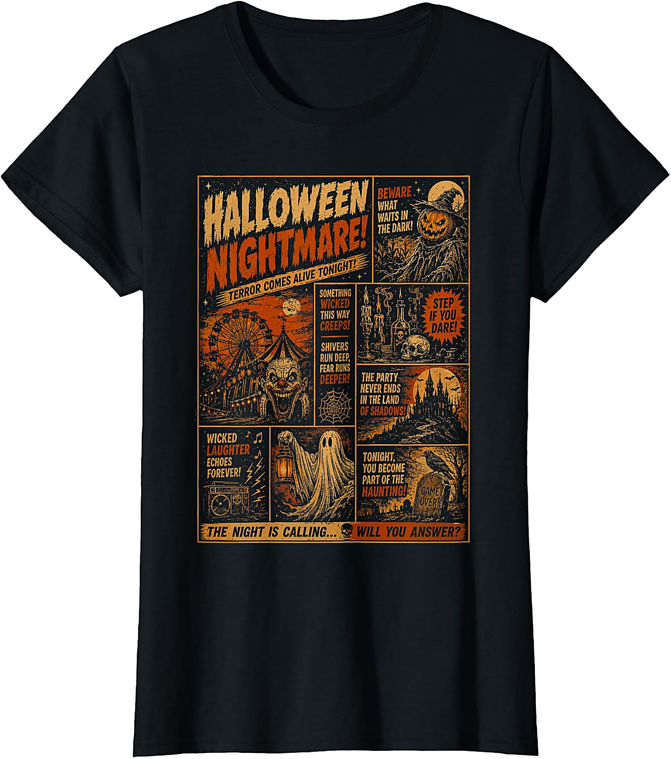 Halloween Vintage Horrorfest Poster T-Shirt | Spooky Tee