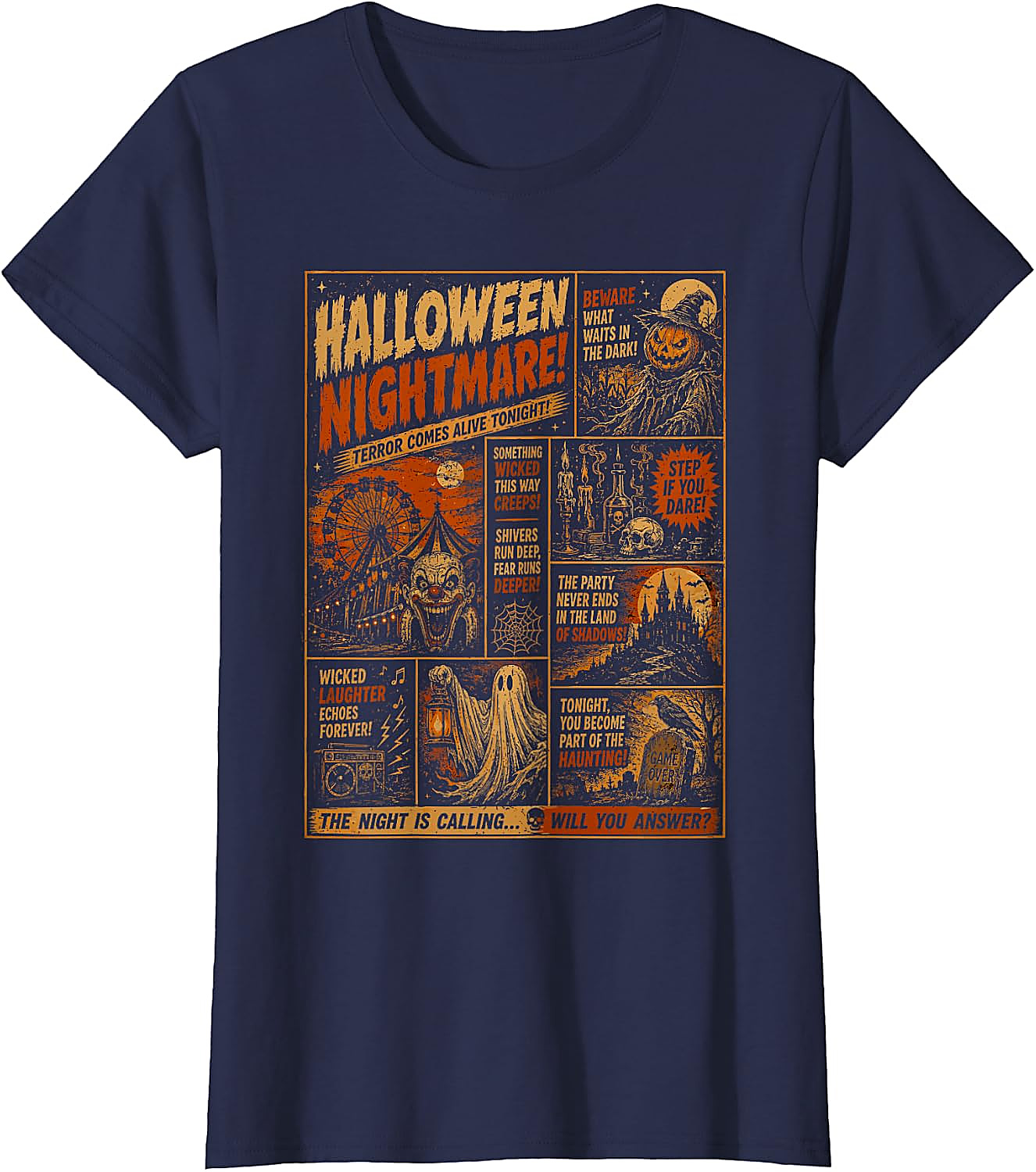 Halloween Vintage Horrorfest Poster T-Shirt | Spooky Tee