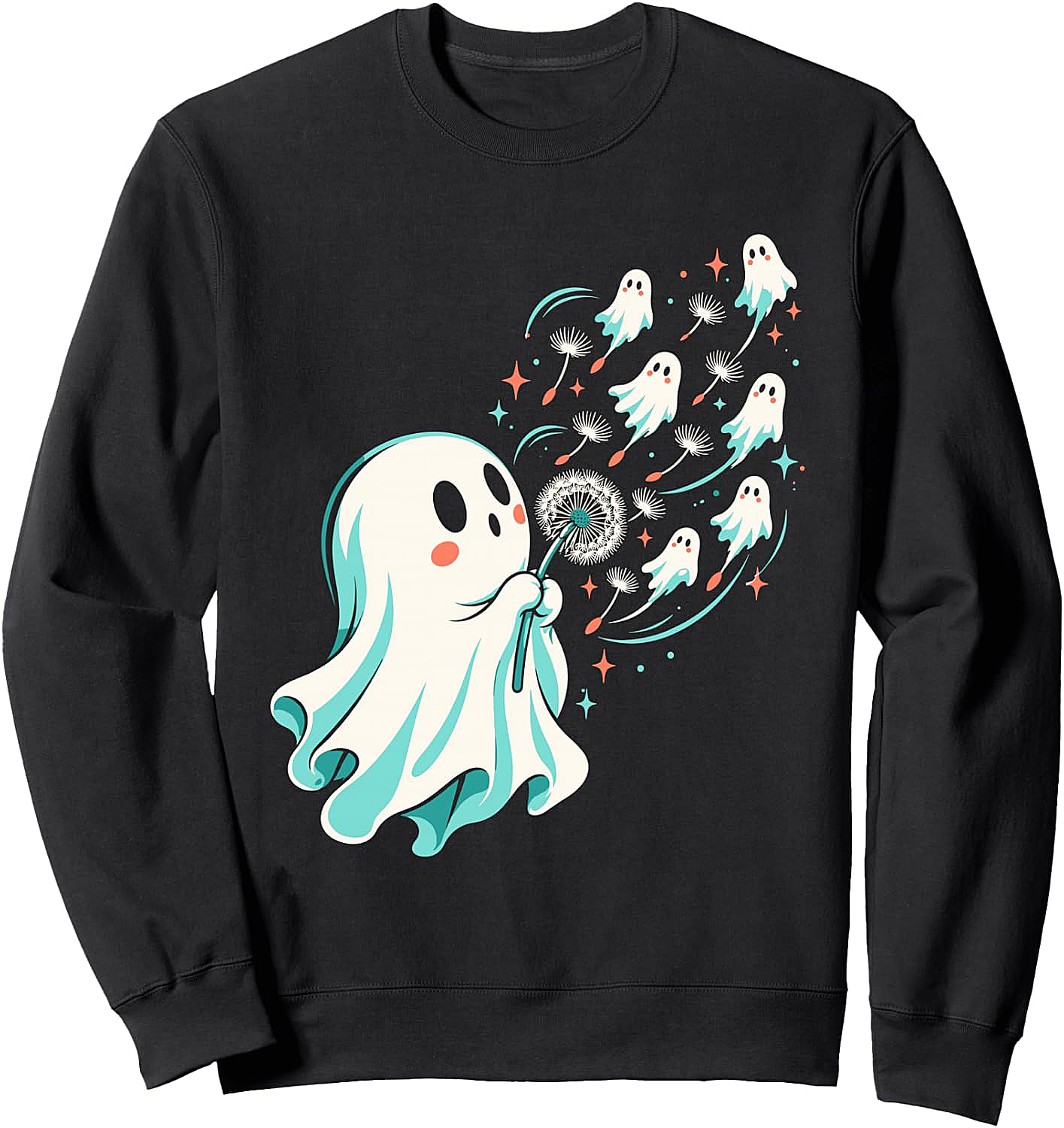 Cute Ghost Dandelion Wish Sweatshirt Halloween Spooky Tee