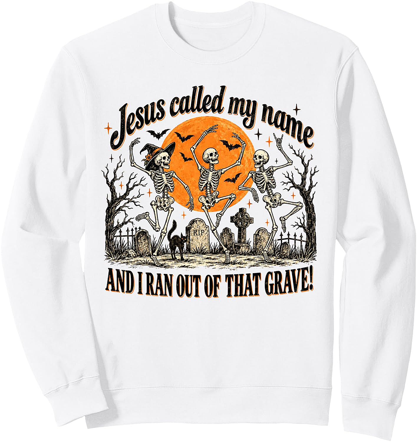 Christian Halloween Skeleton Sweatshirt Spooky Jesus Tee