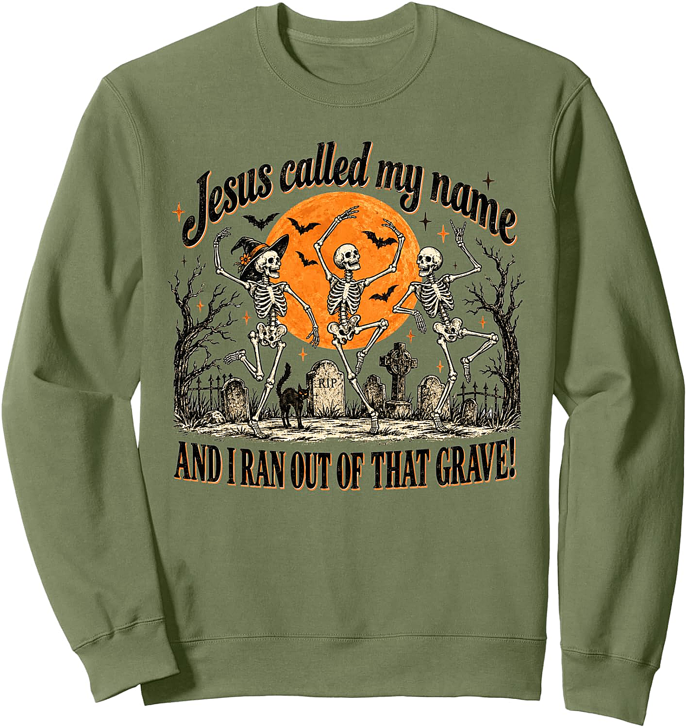 Christian Halloween Skeleton Sweatshirt Spooky Jesus Tee