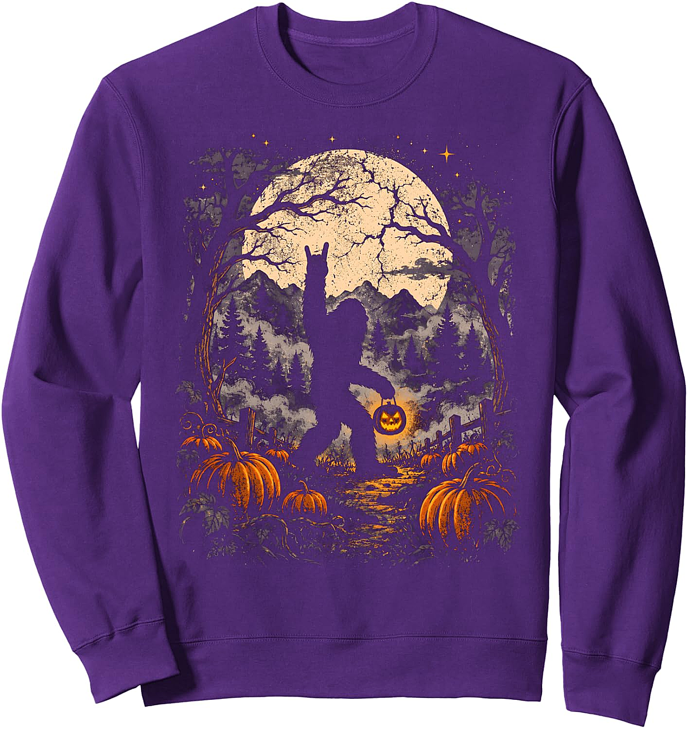 Funny Bigfoot Halloween Pumpkin Sweatshirt Unisex Tee