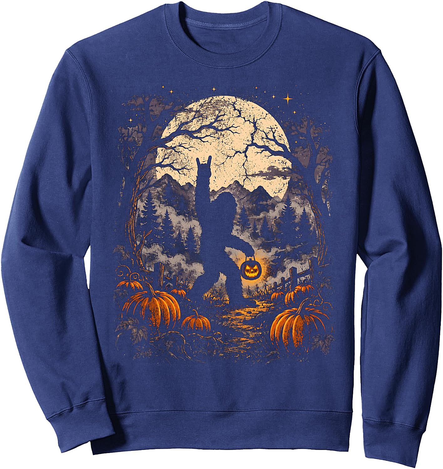 Funny Bigfoot Halloween Pumpkin Sweatshirt Unisex Tee