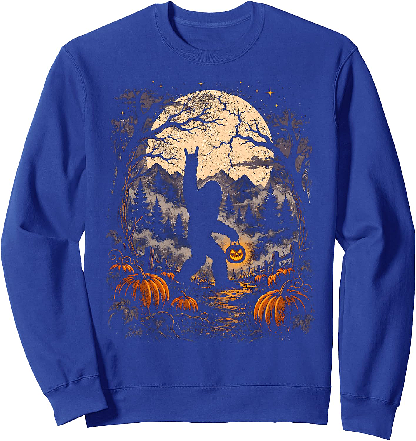 Funny Bigfoot Halloween Pumpkin Sweatshirt Unisex Tee