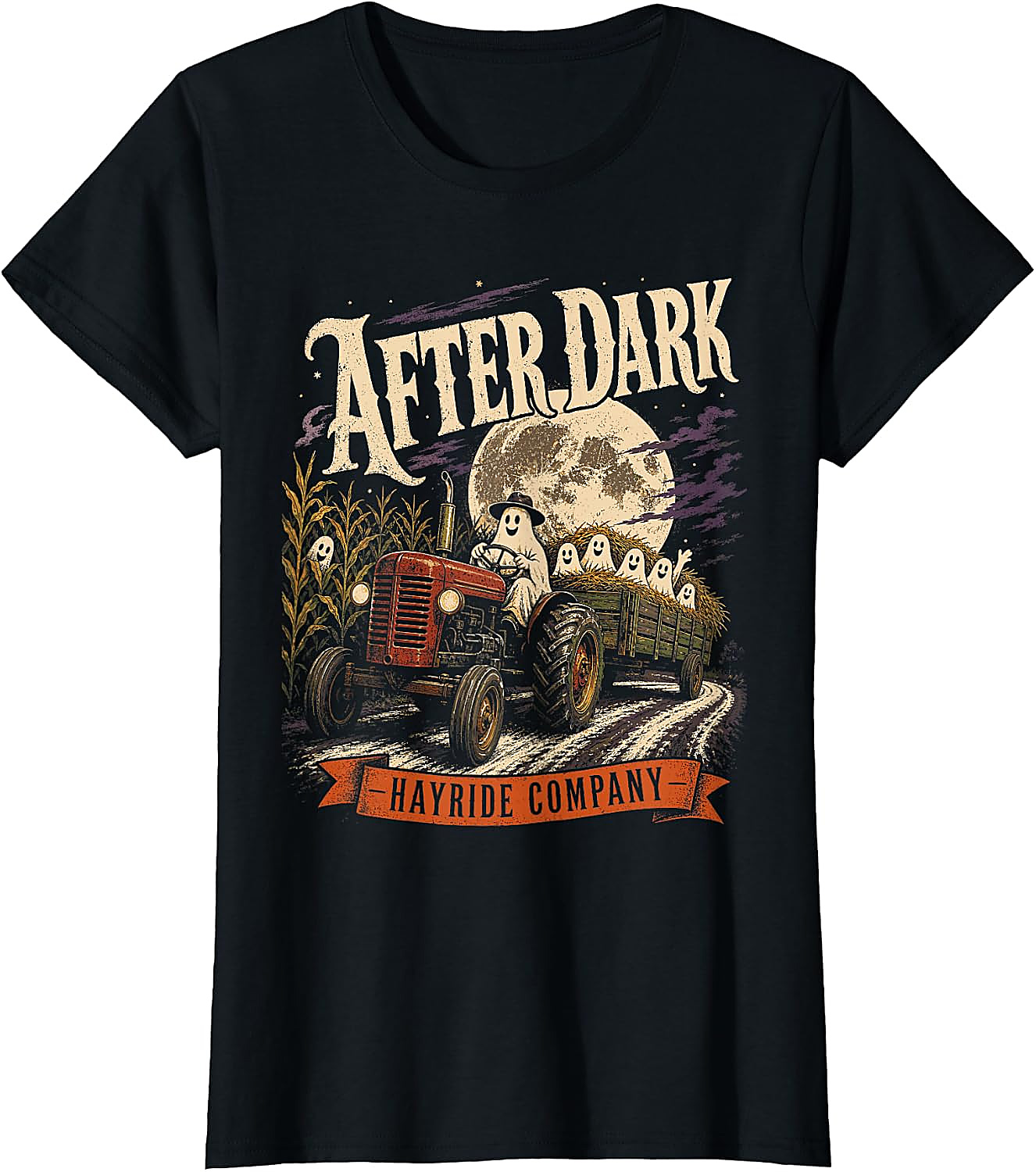 Ghost Hayride Halloween T-Shirt | Spooky Tractor Tee