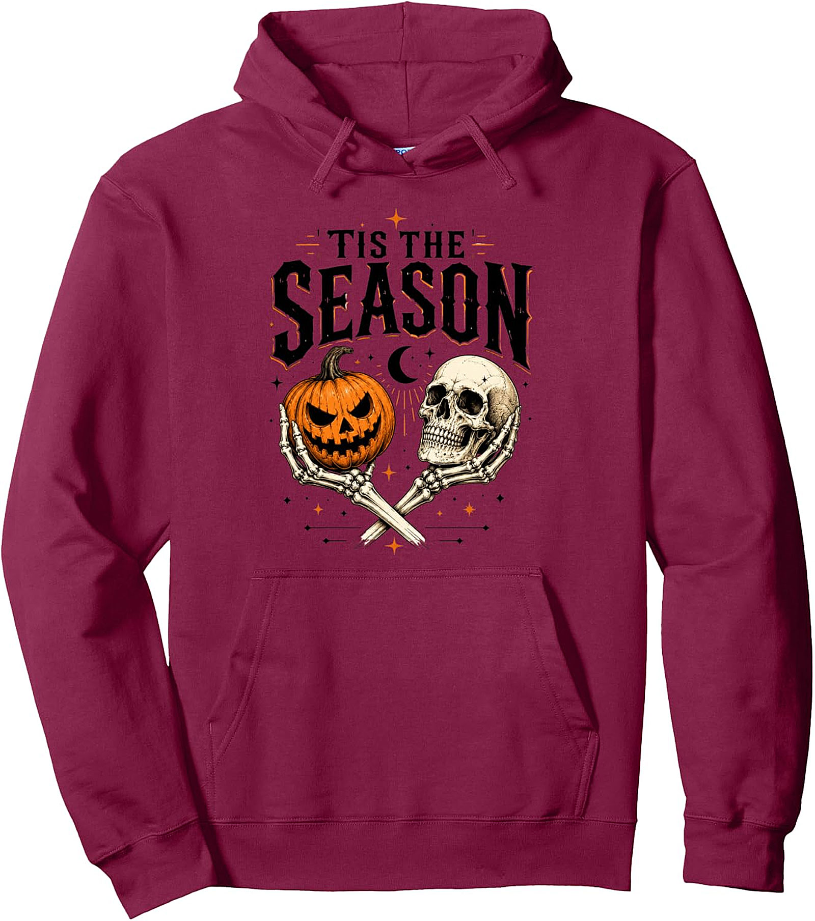 Spooky Tis The Season Skull Pumpkin Hoodie | Halloween Pullover