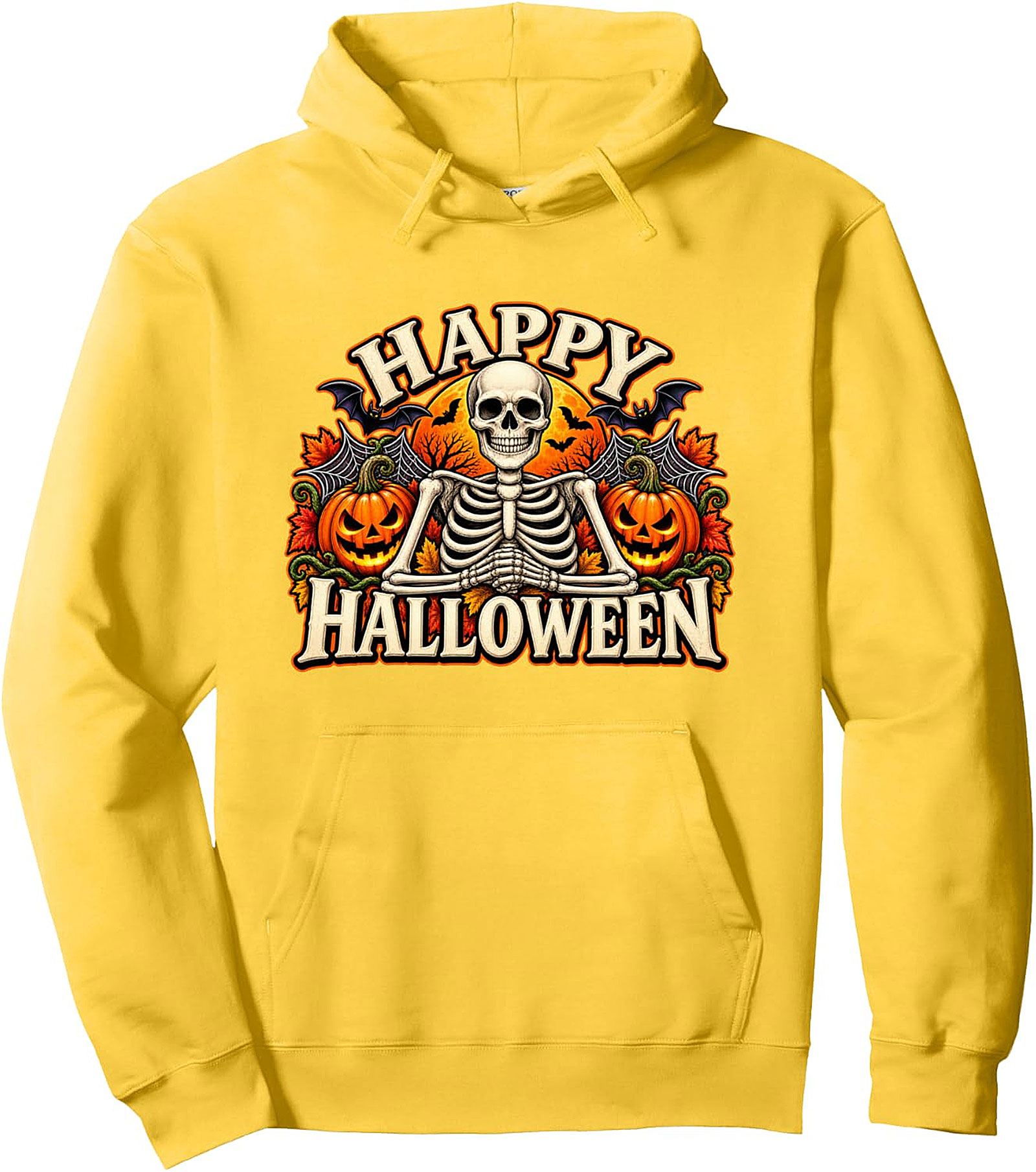 Happy Halloween Skeleton Pullover Hoodie | Festive & Cozy