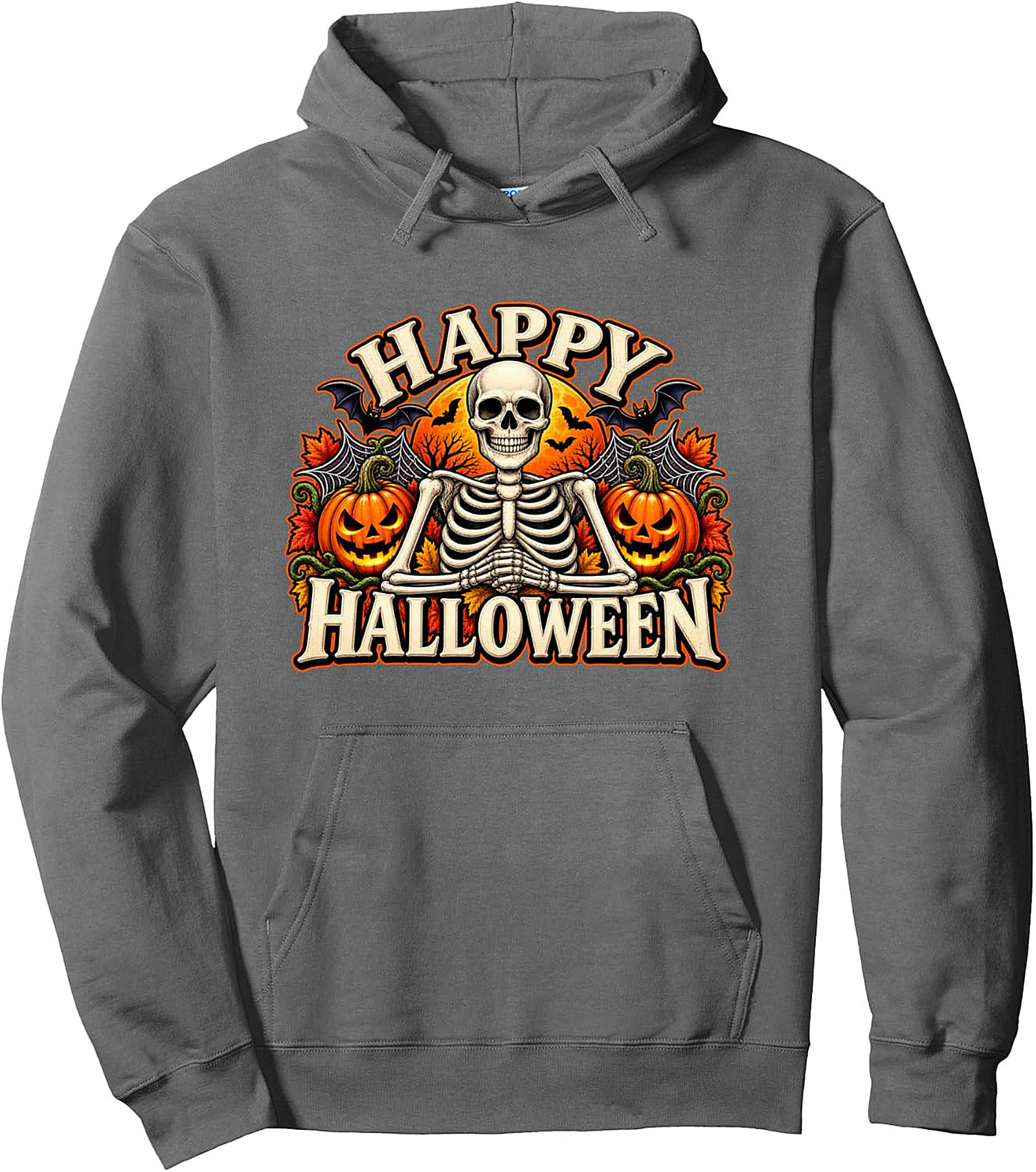 Happy Halloween Skeleton Pullover Hoodie | Festive & Cozy