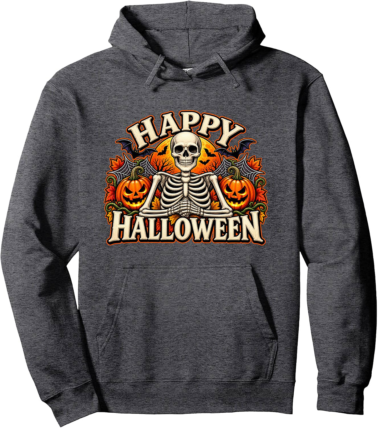Happy Halloween Skeleton Pullover Hoodie | Festive & Cozy