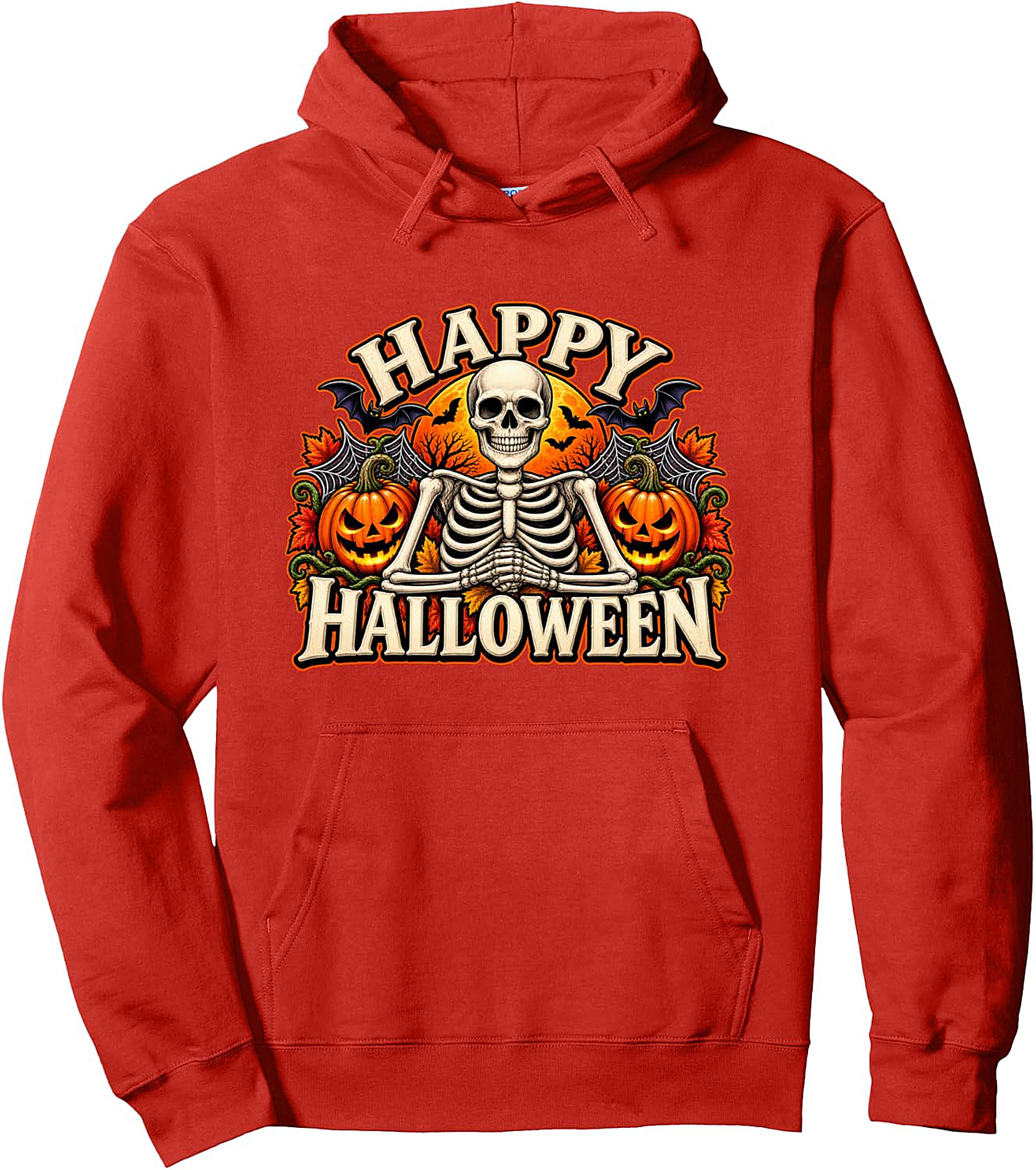 Happy Halloween Skeleton Pullover Hoodie | Festive & Cozy