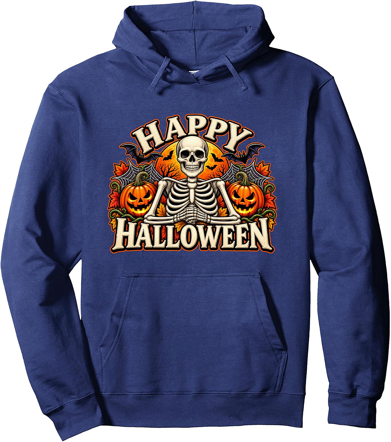 Happy Halloween Skeleton Pullover Hoodie | Festive & Cozy