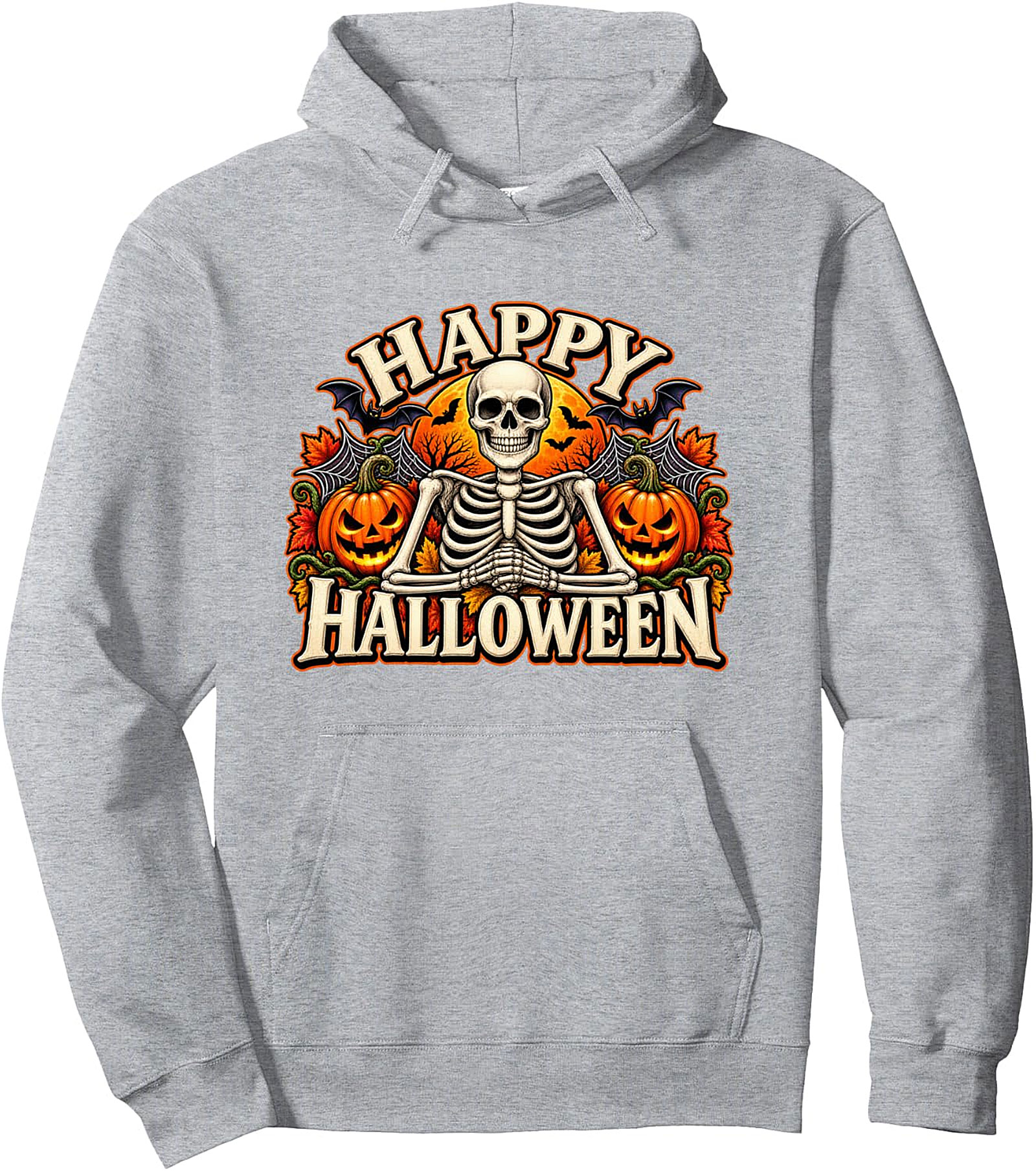 Happy Halloween Skeleton Pullover Hoodie | Festive & Cozy