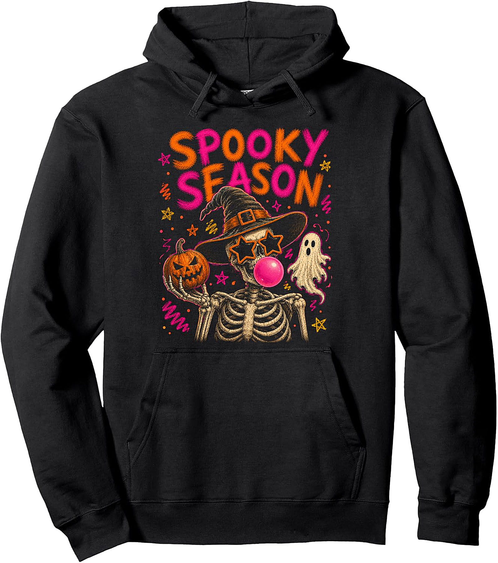 Ghost Pullover Hoodie | Spooky Season Skeleton Witch