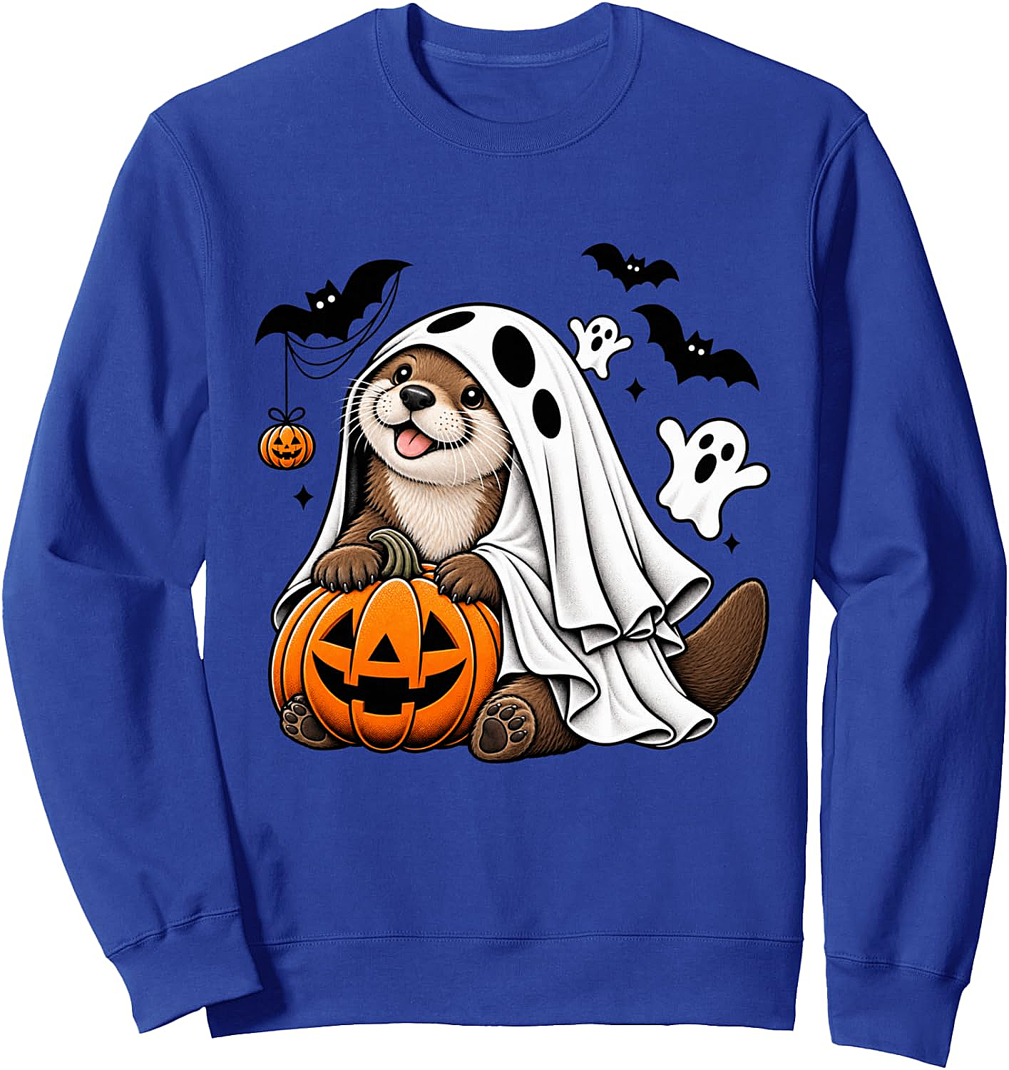  Cute Otter Halloween Ghost Pumpkin Spooky Sweatshirt