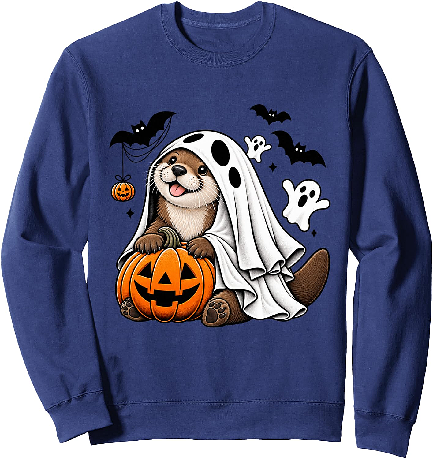  Cute Otter Halloween Ghost Pumpkin Spooky Sweatshirt