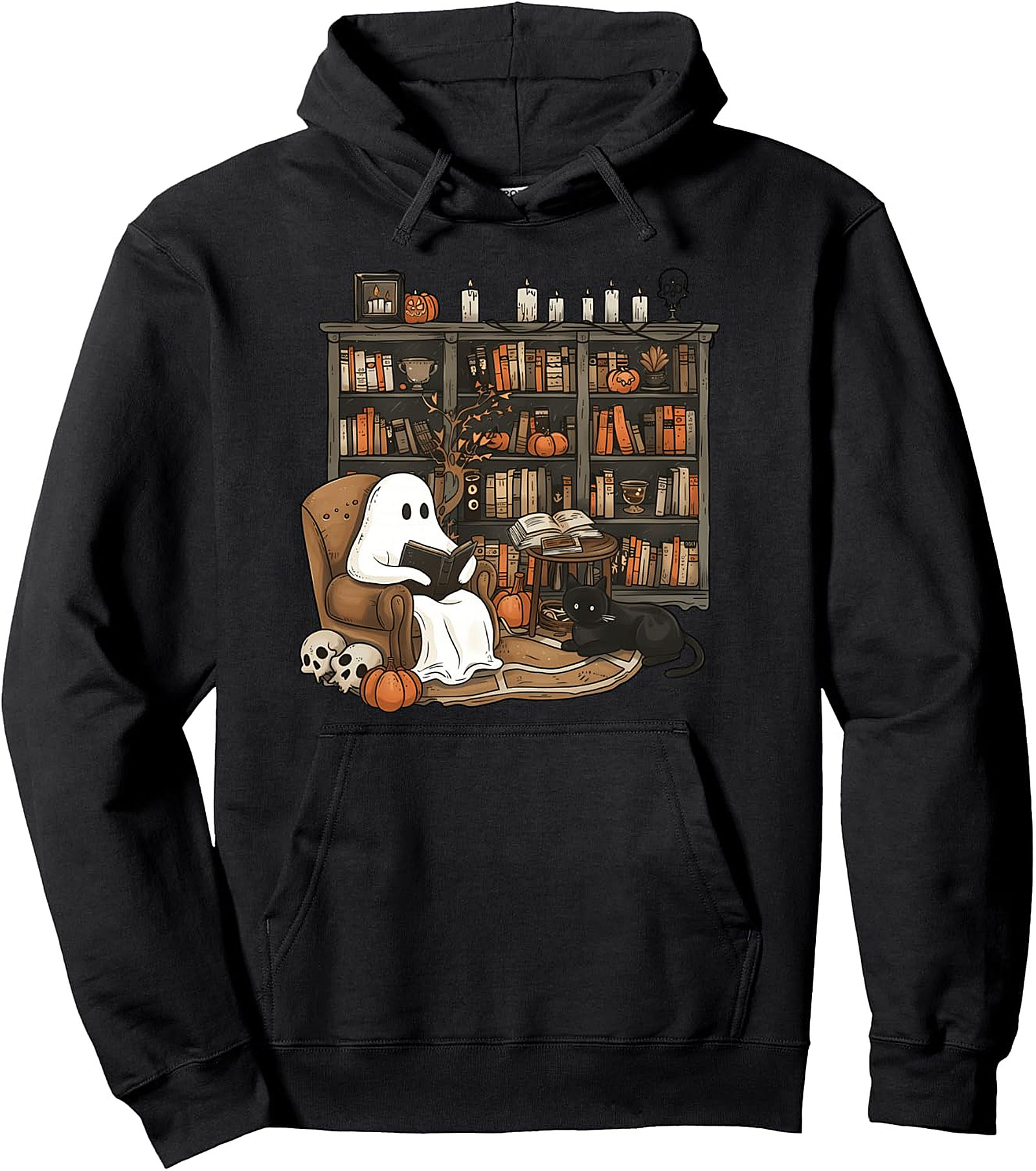 Ghost Reading Hoodie | Cozy Book Lover Halloween Pullover