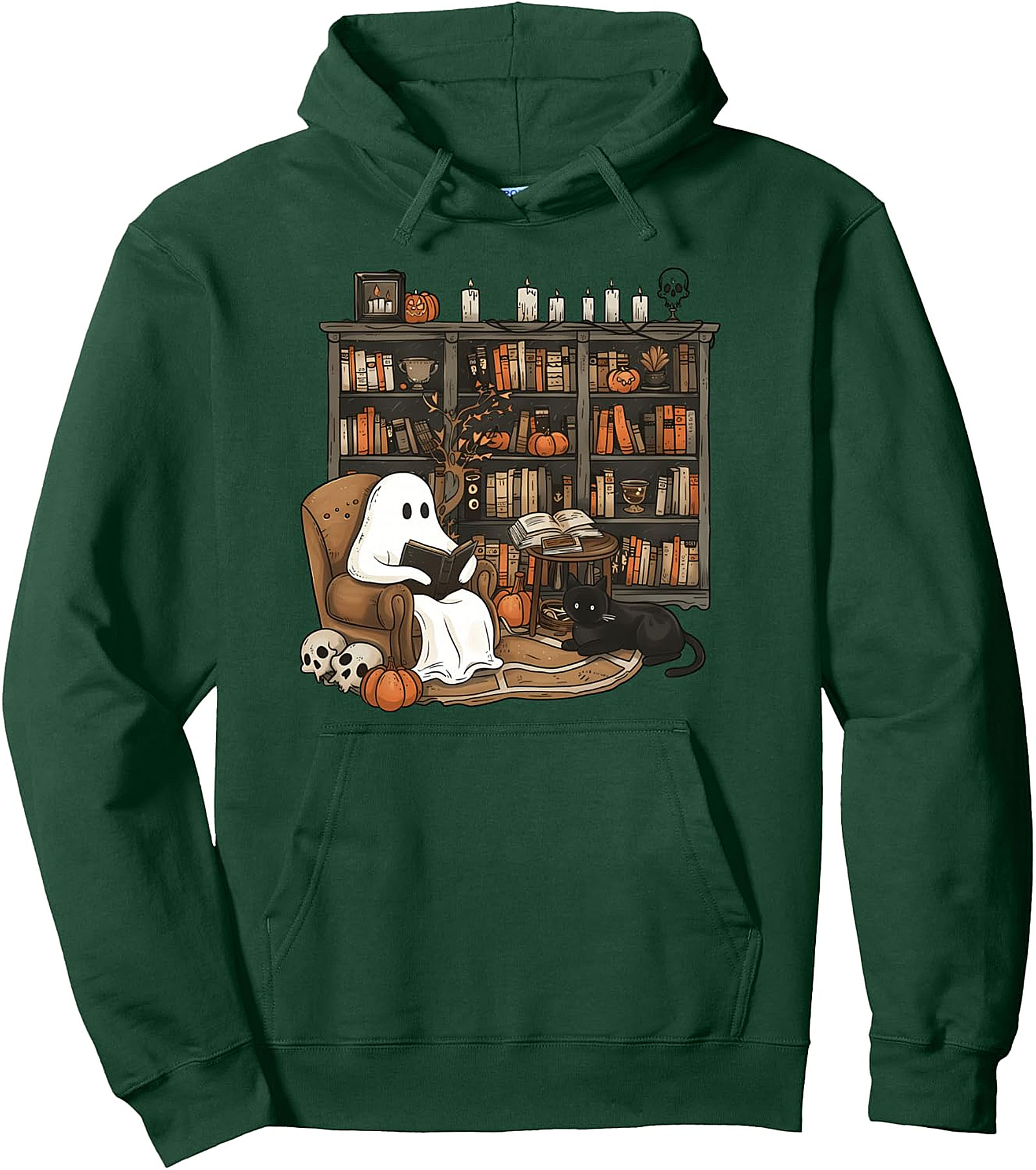 Ghost Reading Hoodie | Cozy Book Lover Halloween Pullover