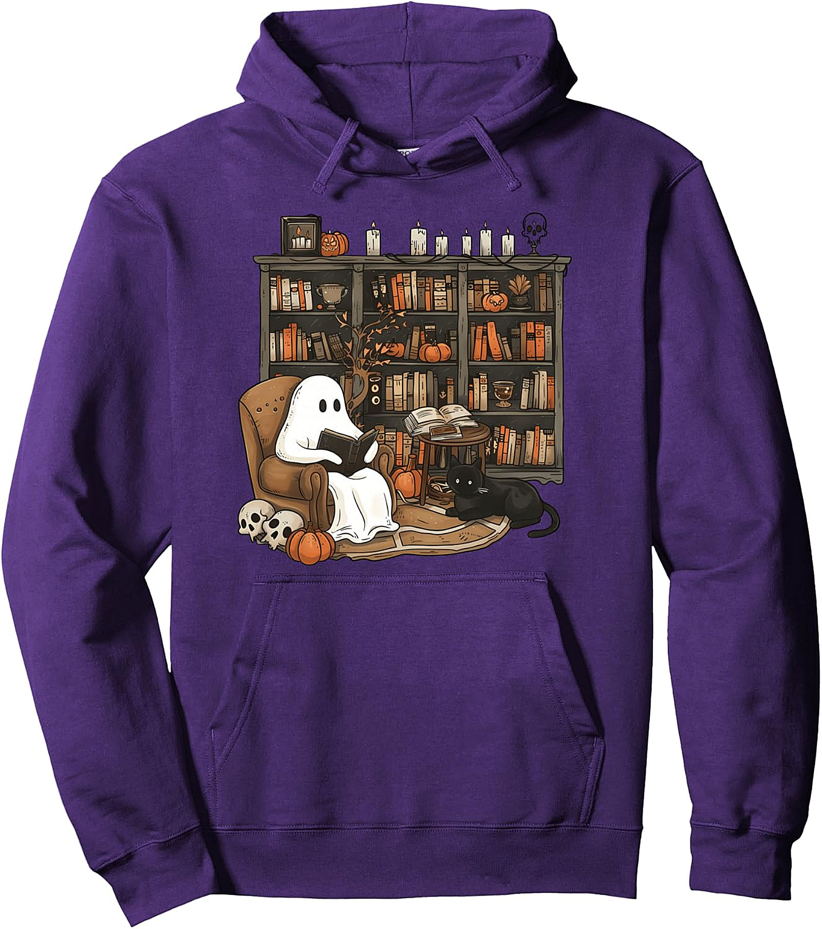 Ghost Reading Hoodie | Cozy Book Lover Halloween Pullover