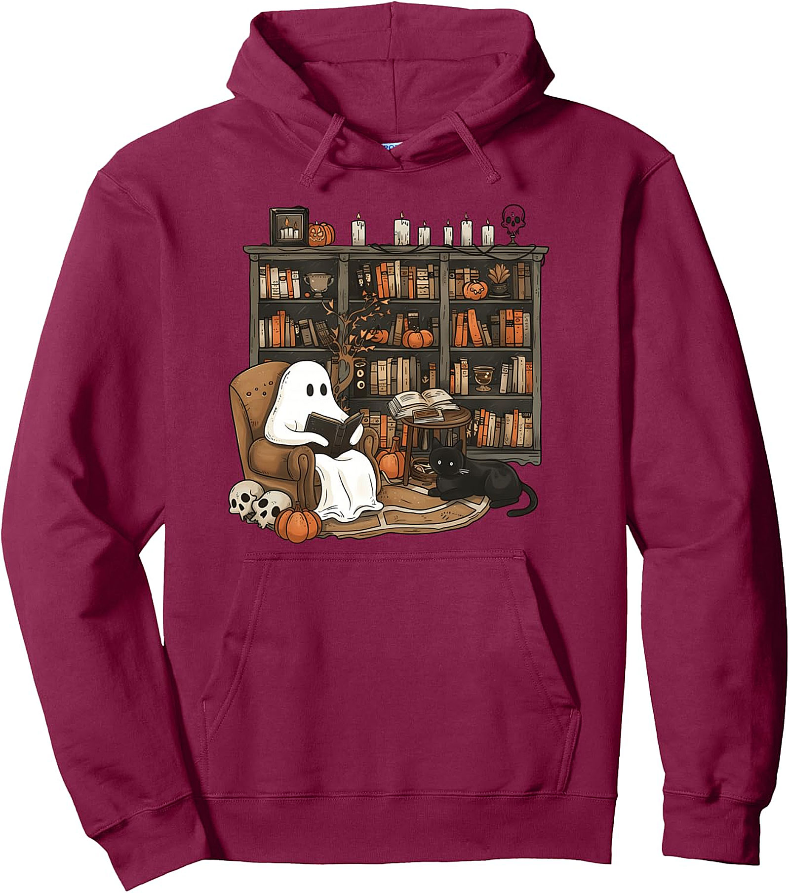 Ghost Reading Hoodie | Cozy Book Lover Halloween Pullover