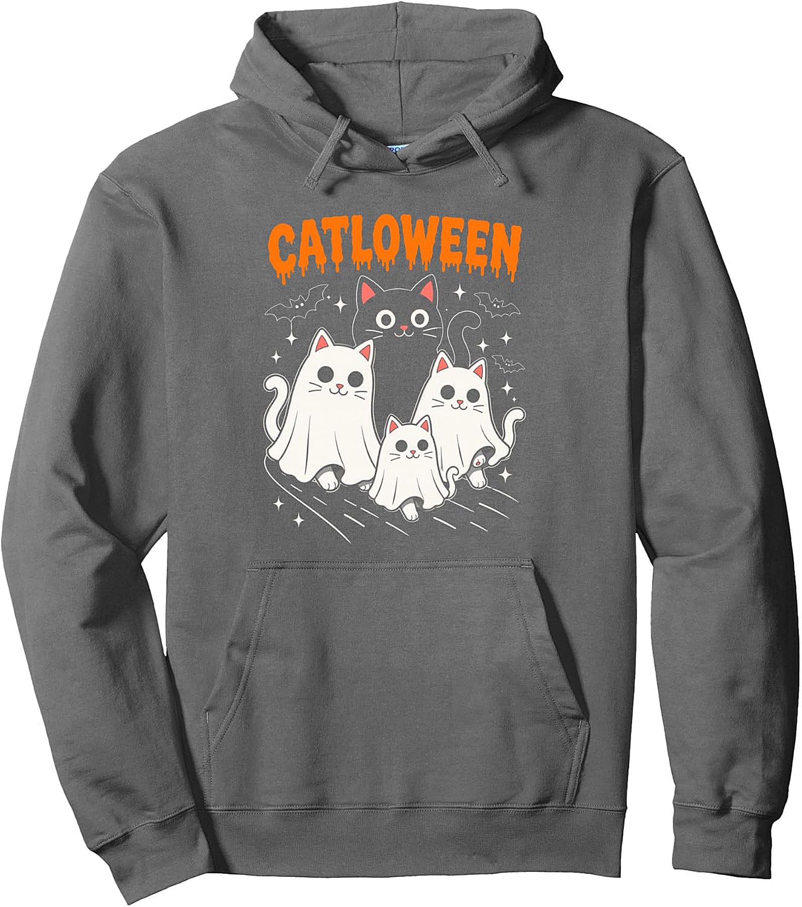 Catloween Halloween Cat Ghost Family Pullover Hoodie