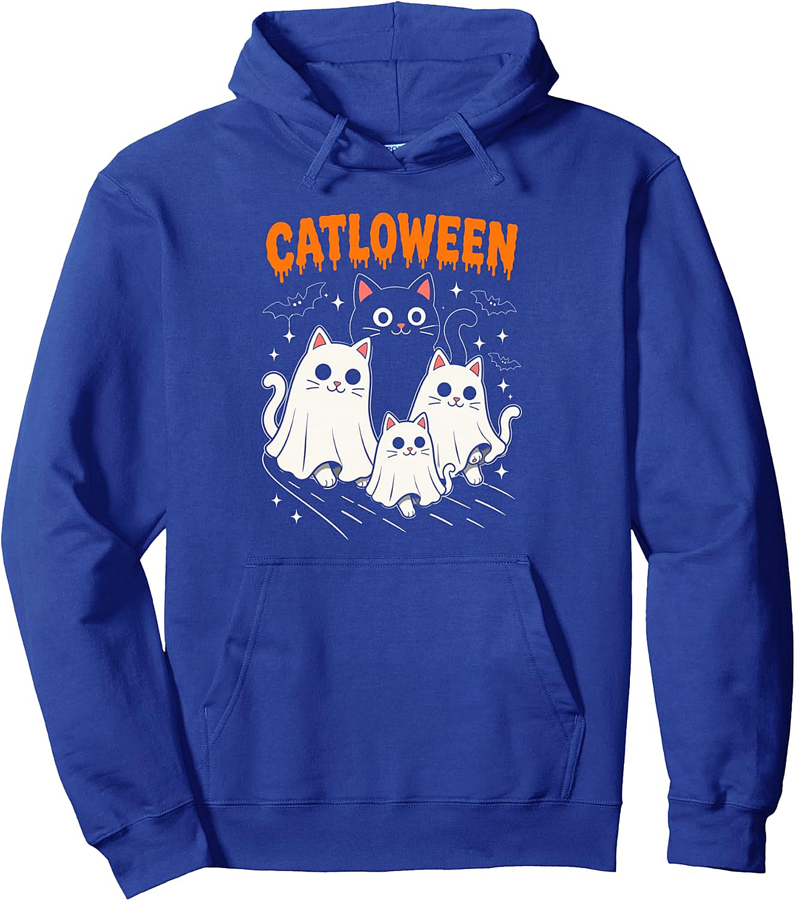 Catloween Halloween Cat Ghost Family Pullover Hoodie