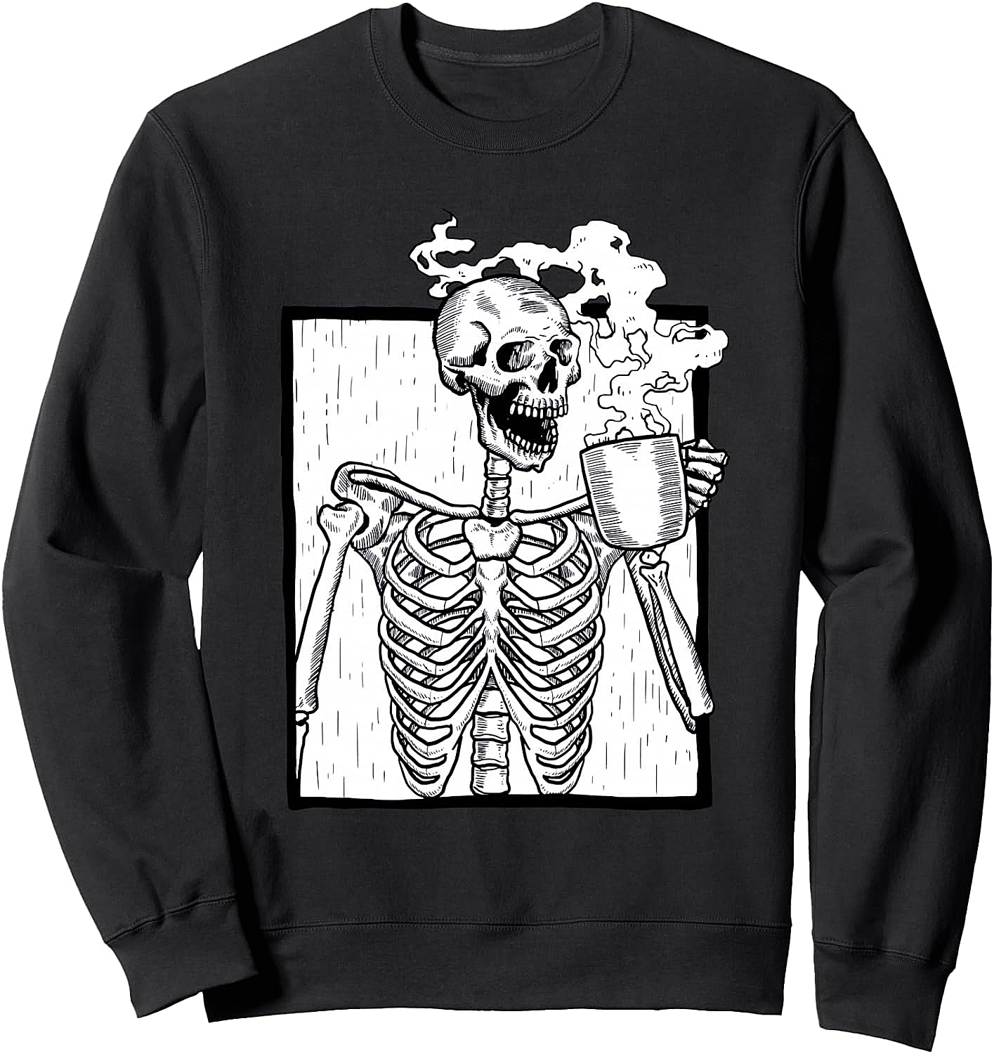 Funny Halloween Skeleton Coffee Skull Sweatshirt