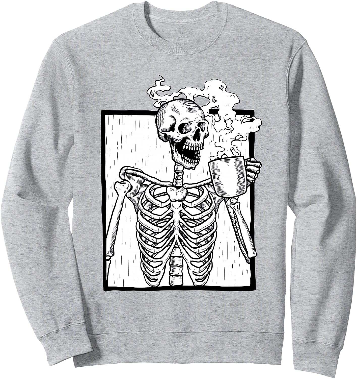 Funny Halloween Skeleton Coffee Skull Sweatshirt
