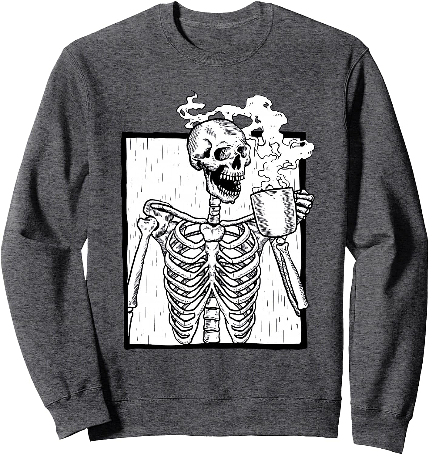 Funny Halloween Skeleton Coffee Skull Sweatshirt