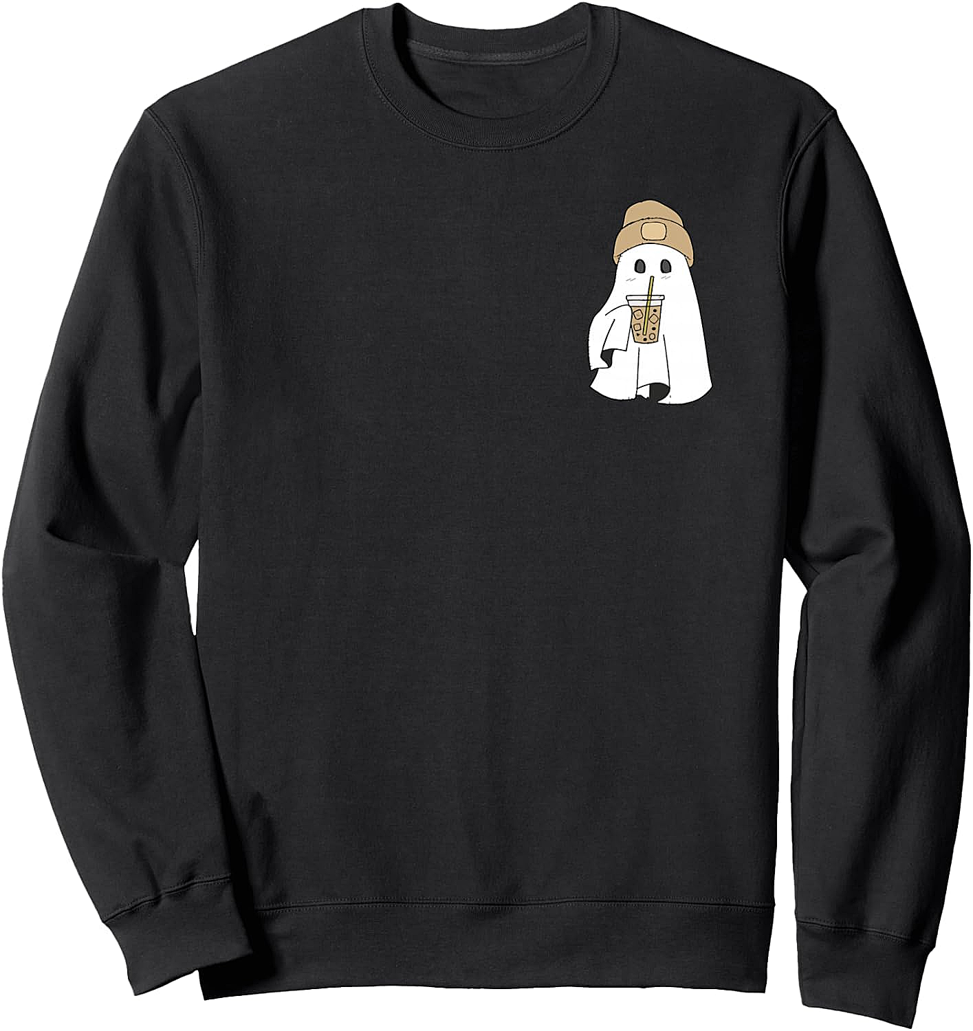 Cute Ghost Ice Coffee Sweatshirt Spooky Season Tee