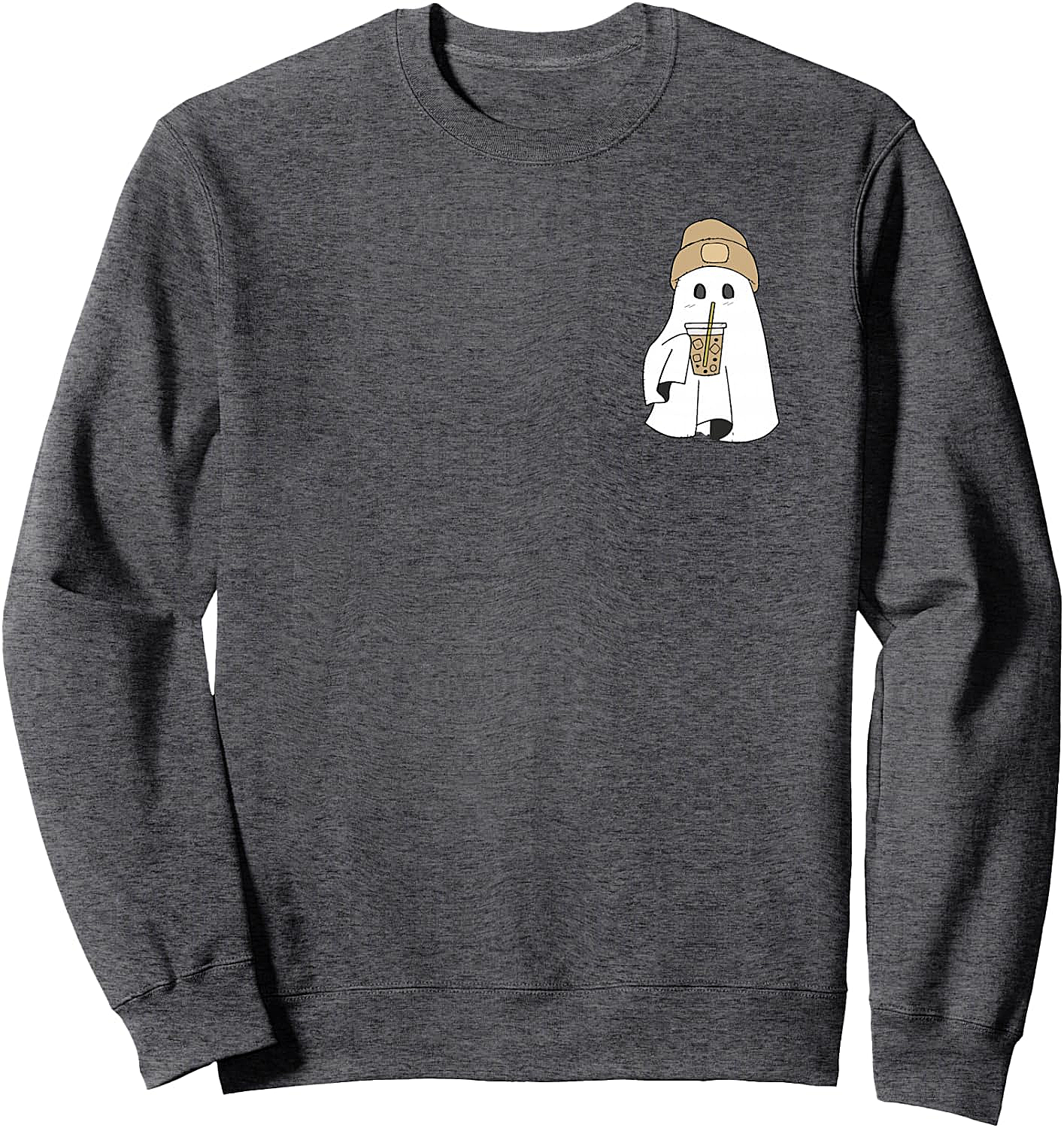 Cute Ghost Ice Coffee Sweatshirt Spooky Season Tee