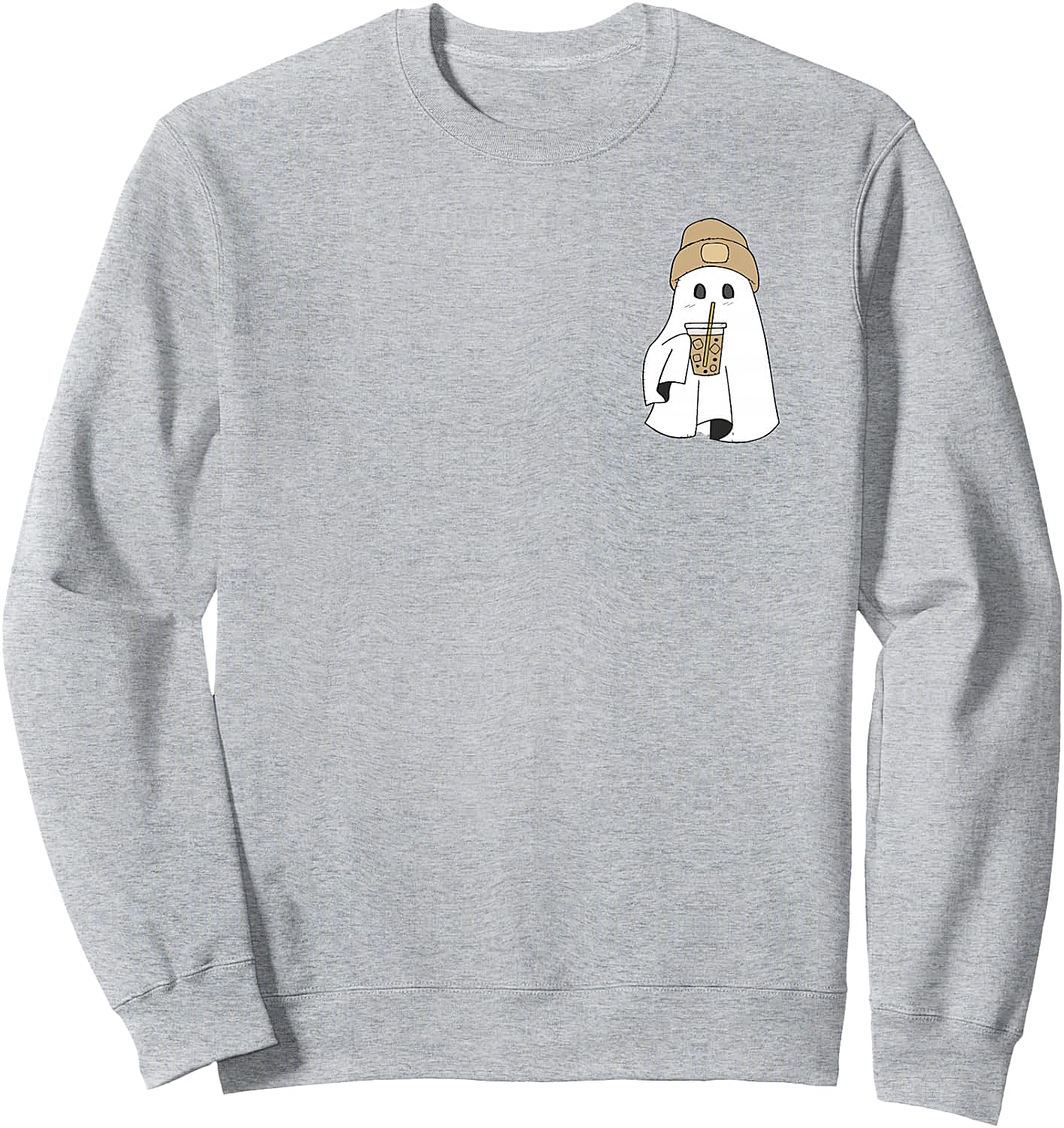 Cute Ghost Ice Coffee Sweatshirt Spooky Season Tee