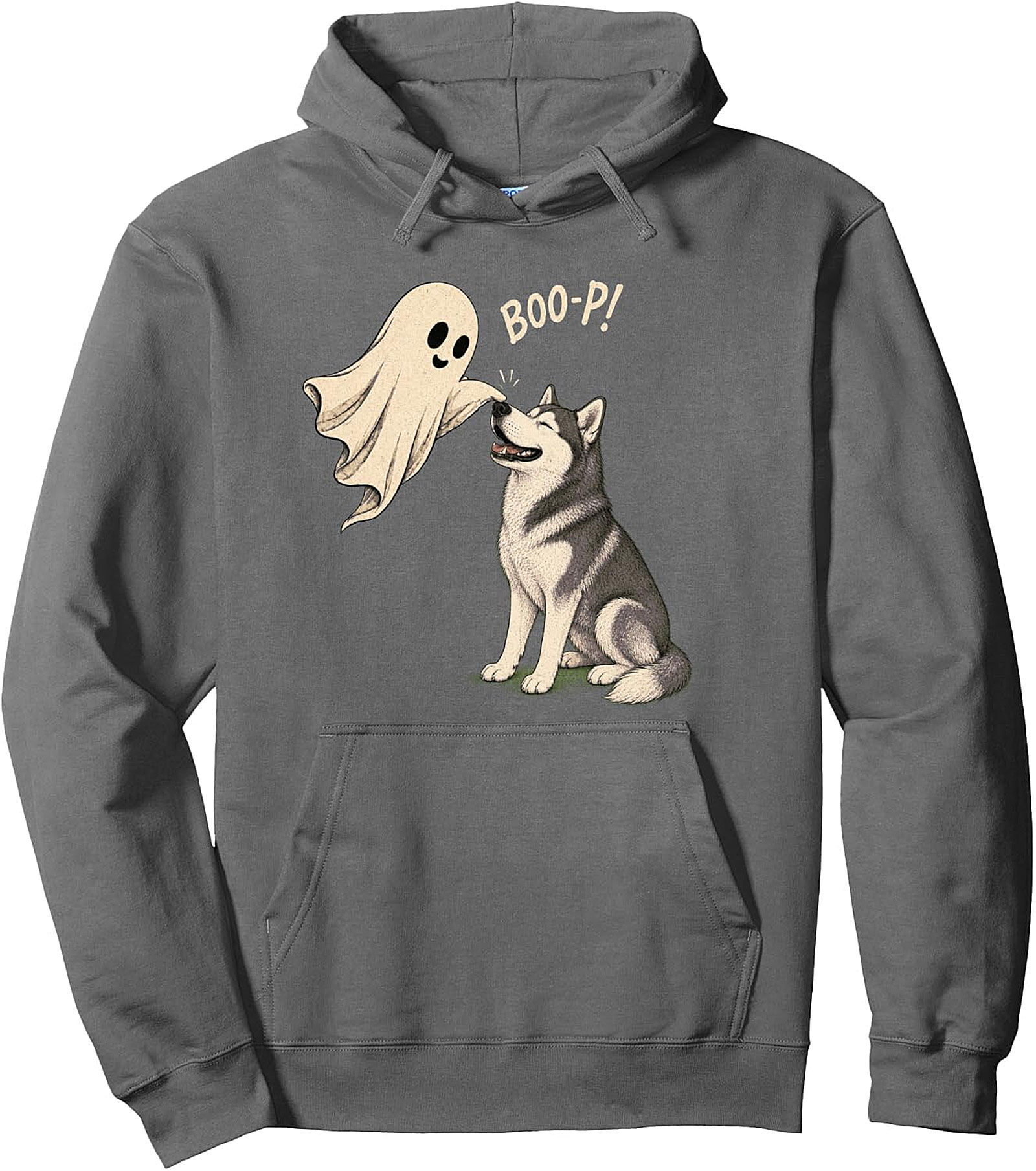 Boo-P Ghost Husky Nose Boop Halloween Pullover Hoodie