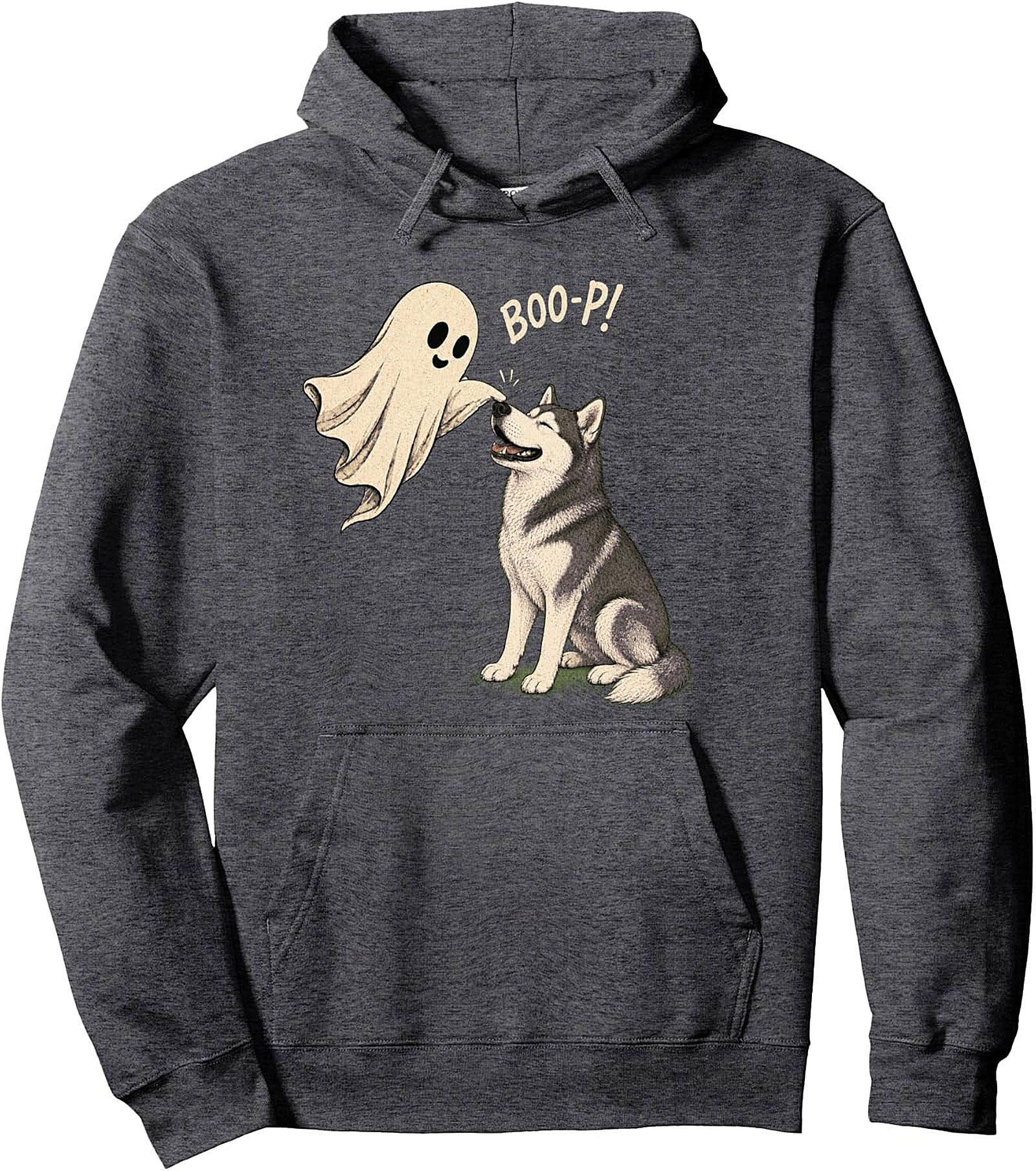 Boo-P Ghost Husky Nose Boop Halloween Pullover Hoodie