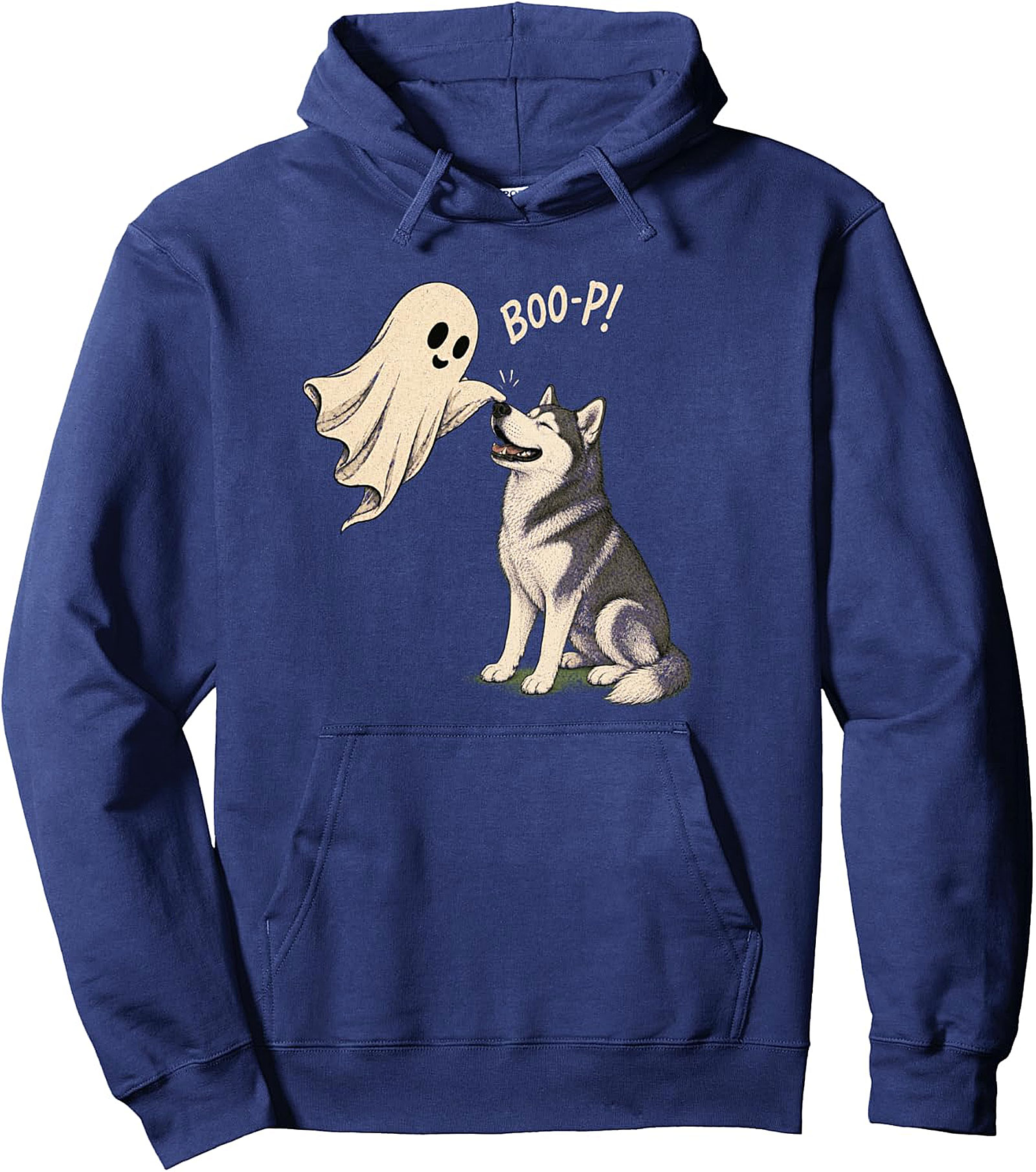 Boo-P Ghost Husky Nose Boop Halloween Pullover Hoodie