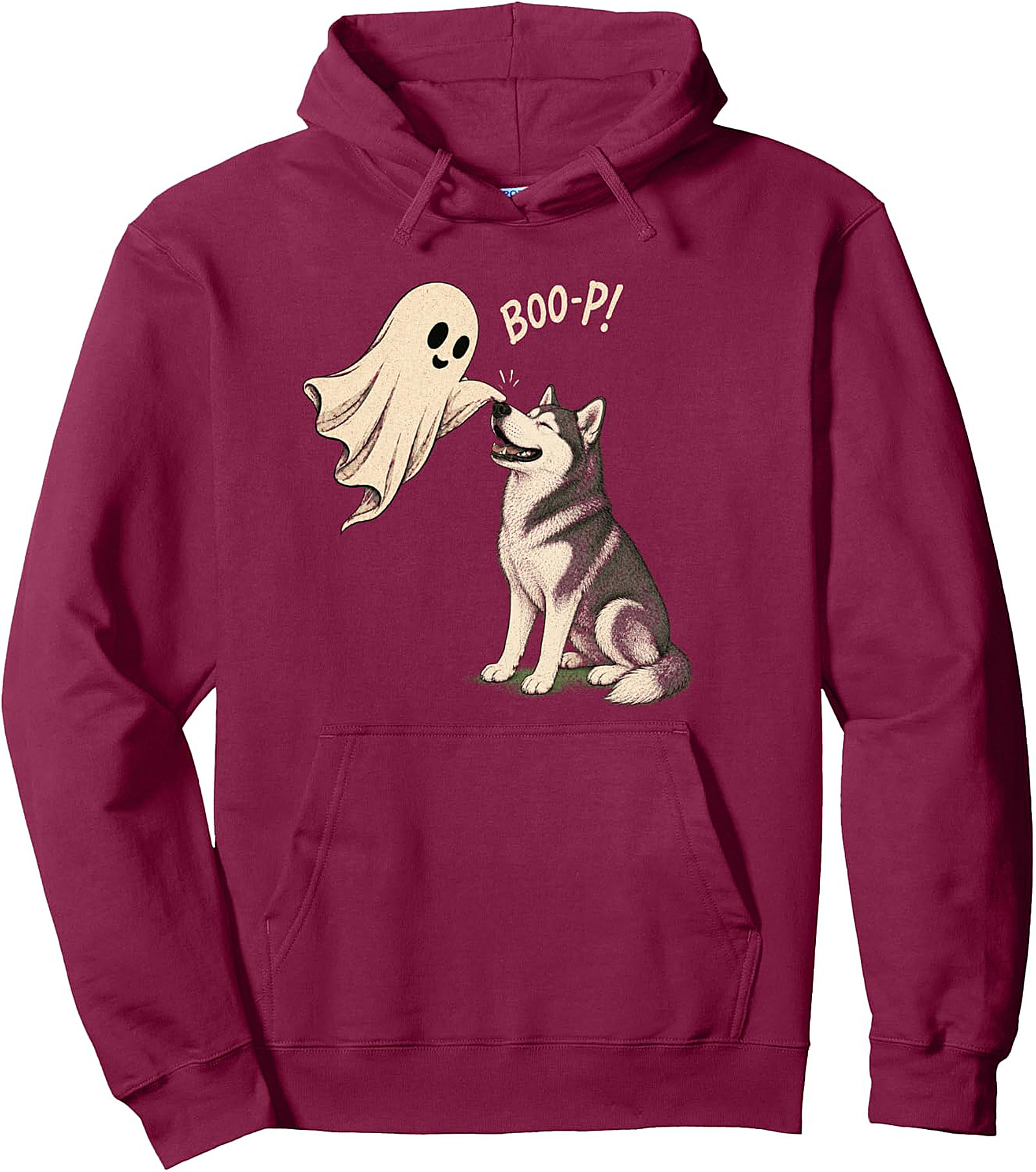 Boo-P Ghost Husky Nose Boop Halloween Pullover Hoodie