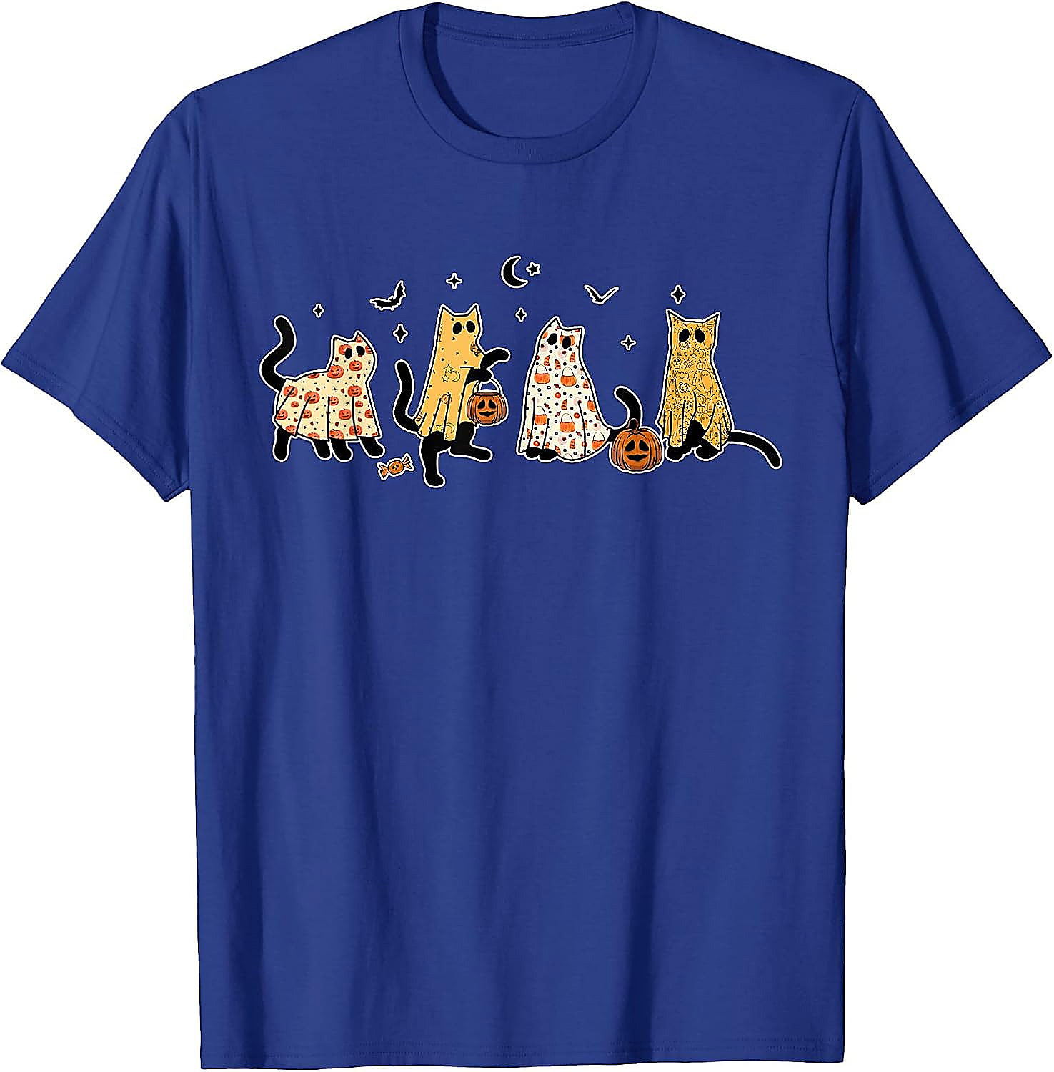 Ghost Cats Halloween T-Shirt | Cute Black Cat Graphic Tee