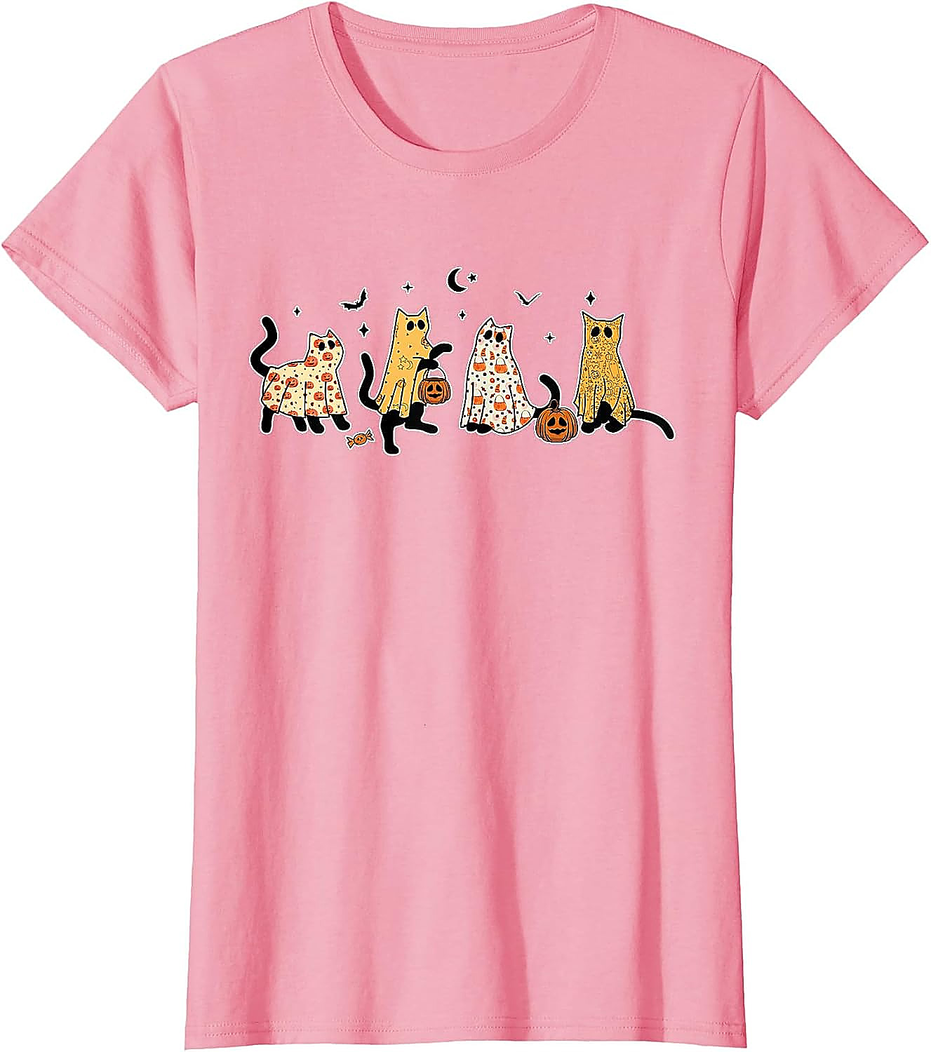Ghost Cats Halloween T-Shirt | Cute Black Cat Graphic Tee