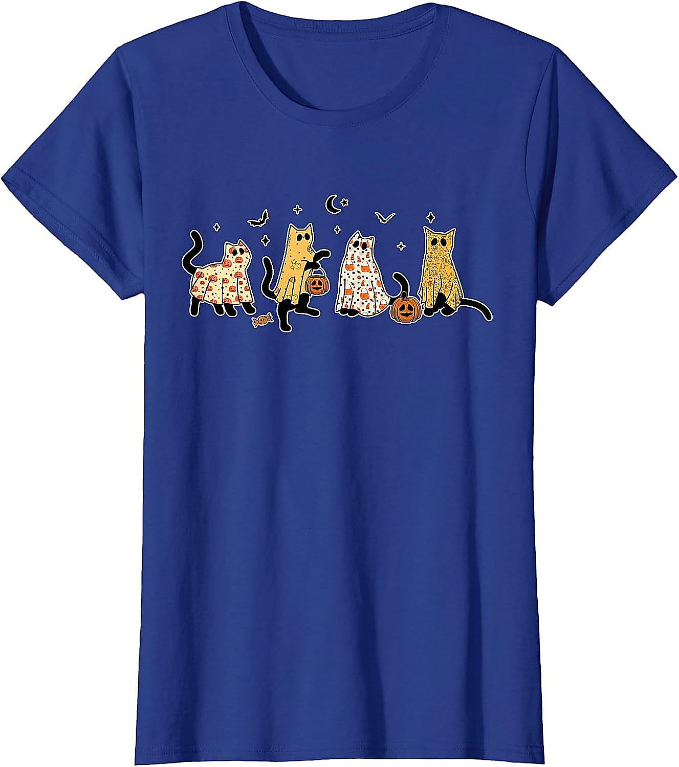 Ghost Cats Halloween T-Shirt | Cute Black Cat Graphic Tee