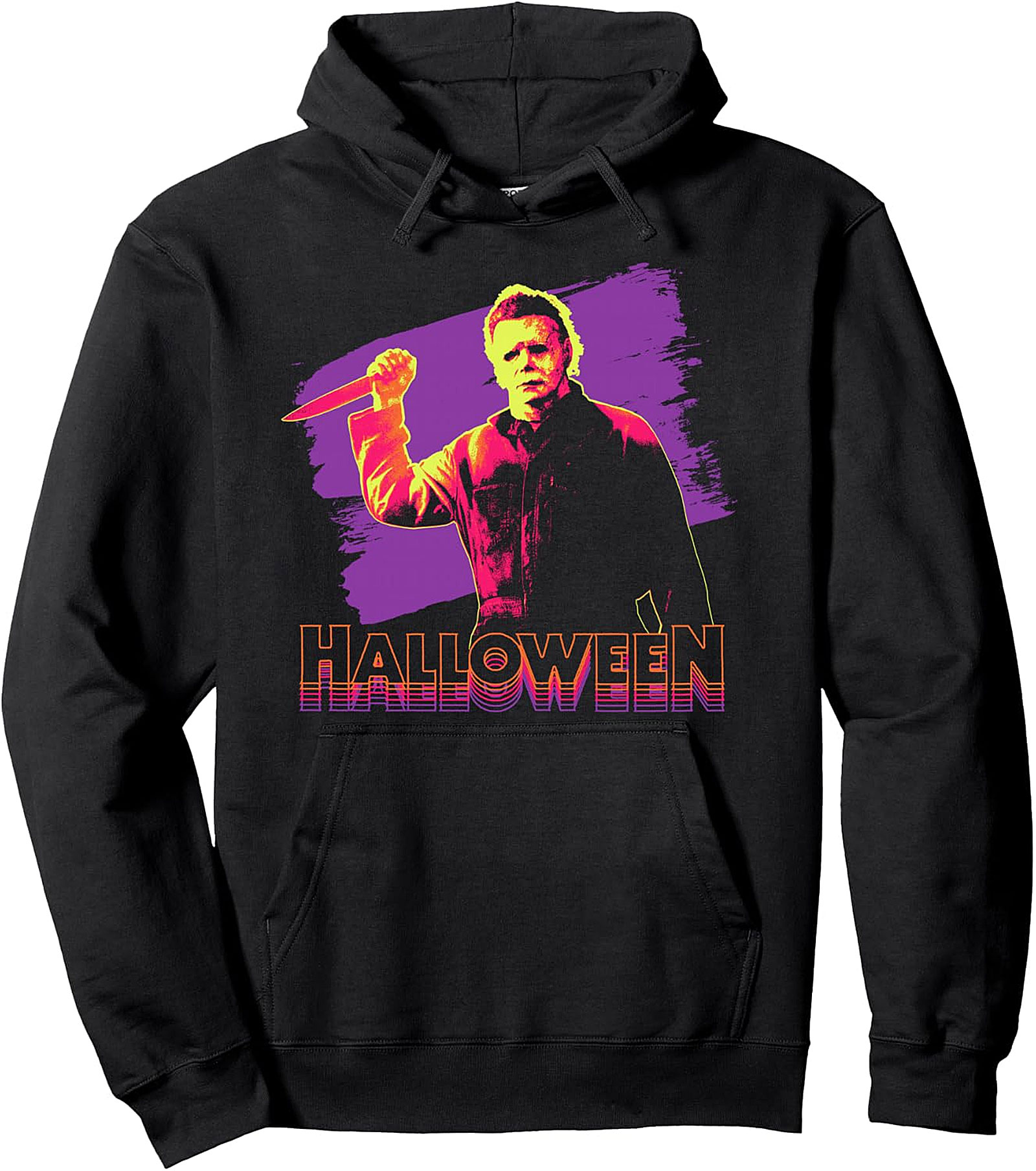 Michael Myers Neon Portrait Pullover Hoodie | Horror Fan Gift