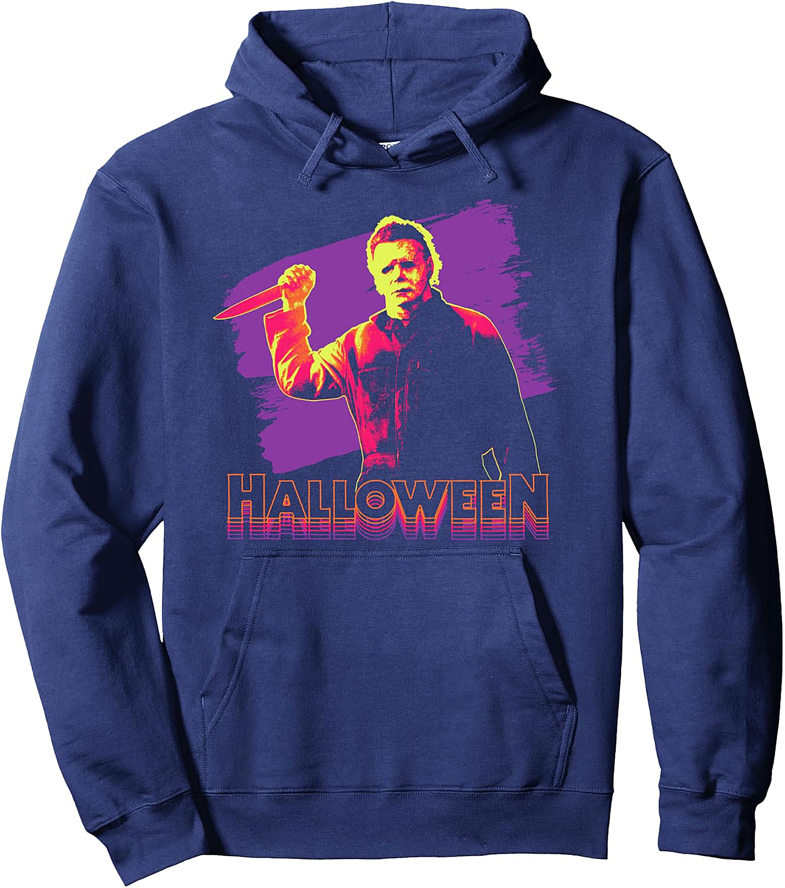 Michael Myers Neon Portrait Pullover Hoodie | Horror Fan Gift