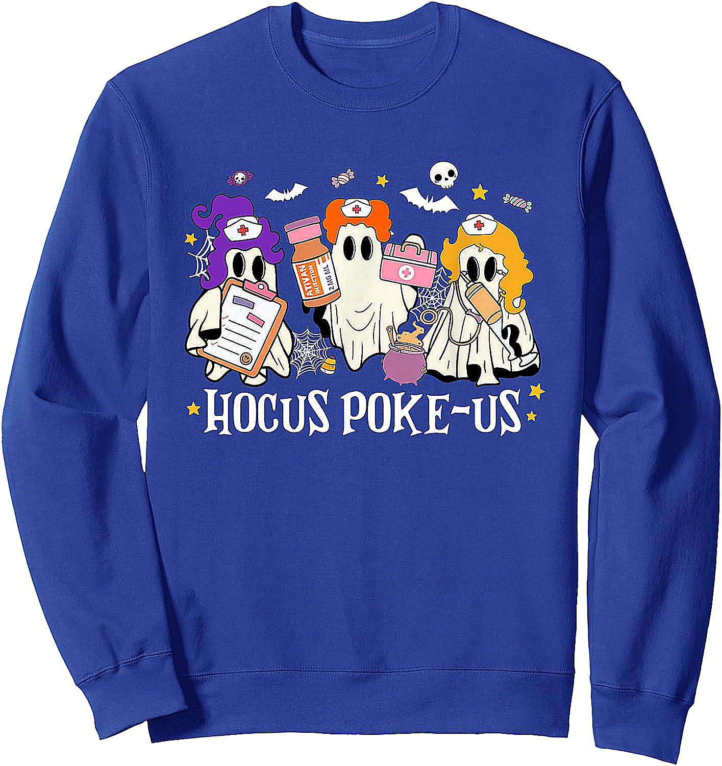 Hocus Poke-us Nurse Halloween Sweatshirt Spooky Fun