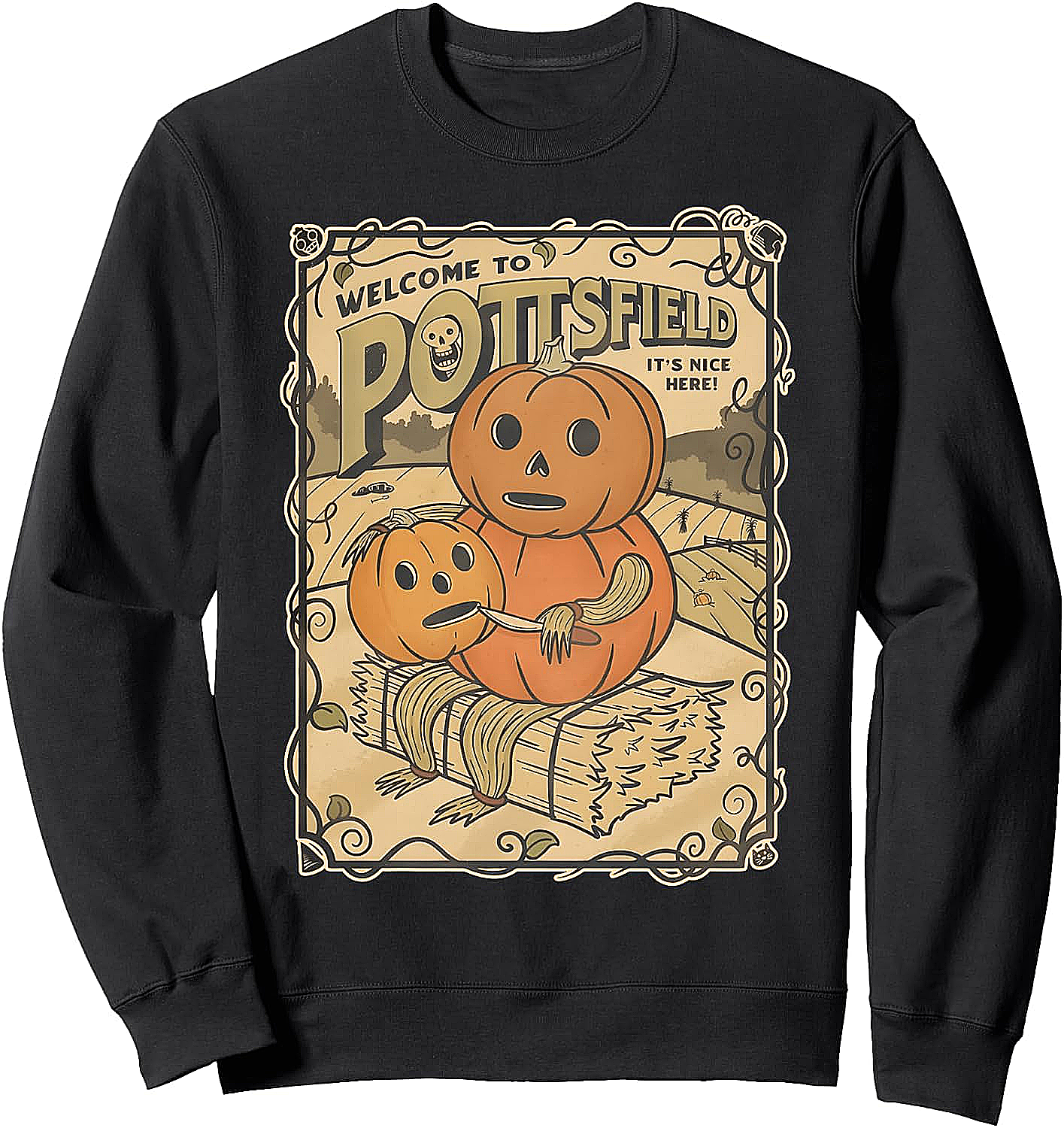 Pottsfield Pumpkin Halloween Sweatshirt Cozy & Spooky