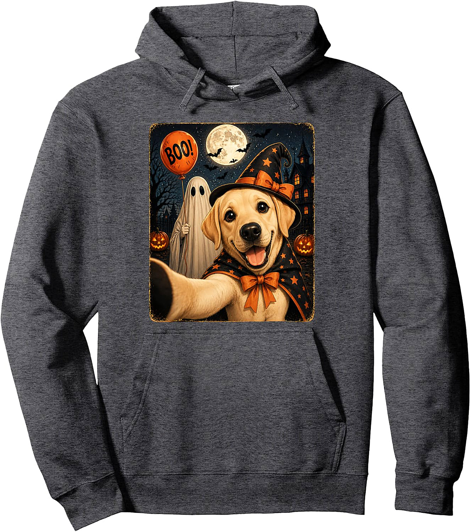 Halloween Golden Retriever Selfie Witch Dog Pullover Hoodie