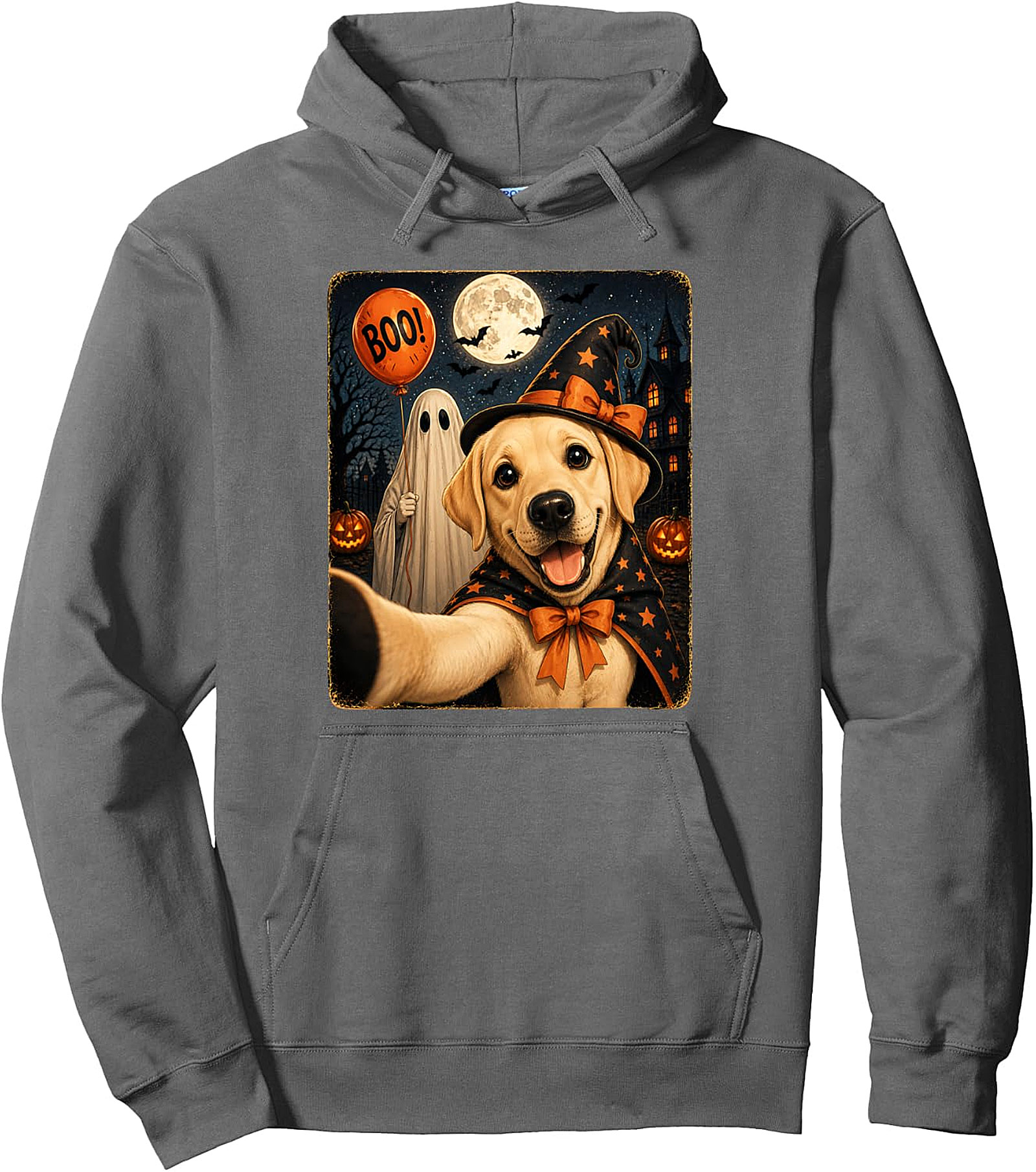 Halloween Golden Retriever Selfie Witch Dog Pullover Hoodie