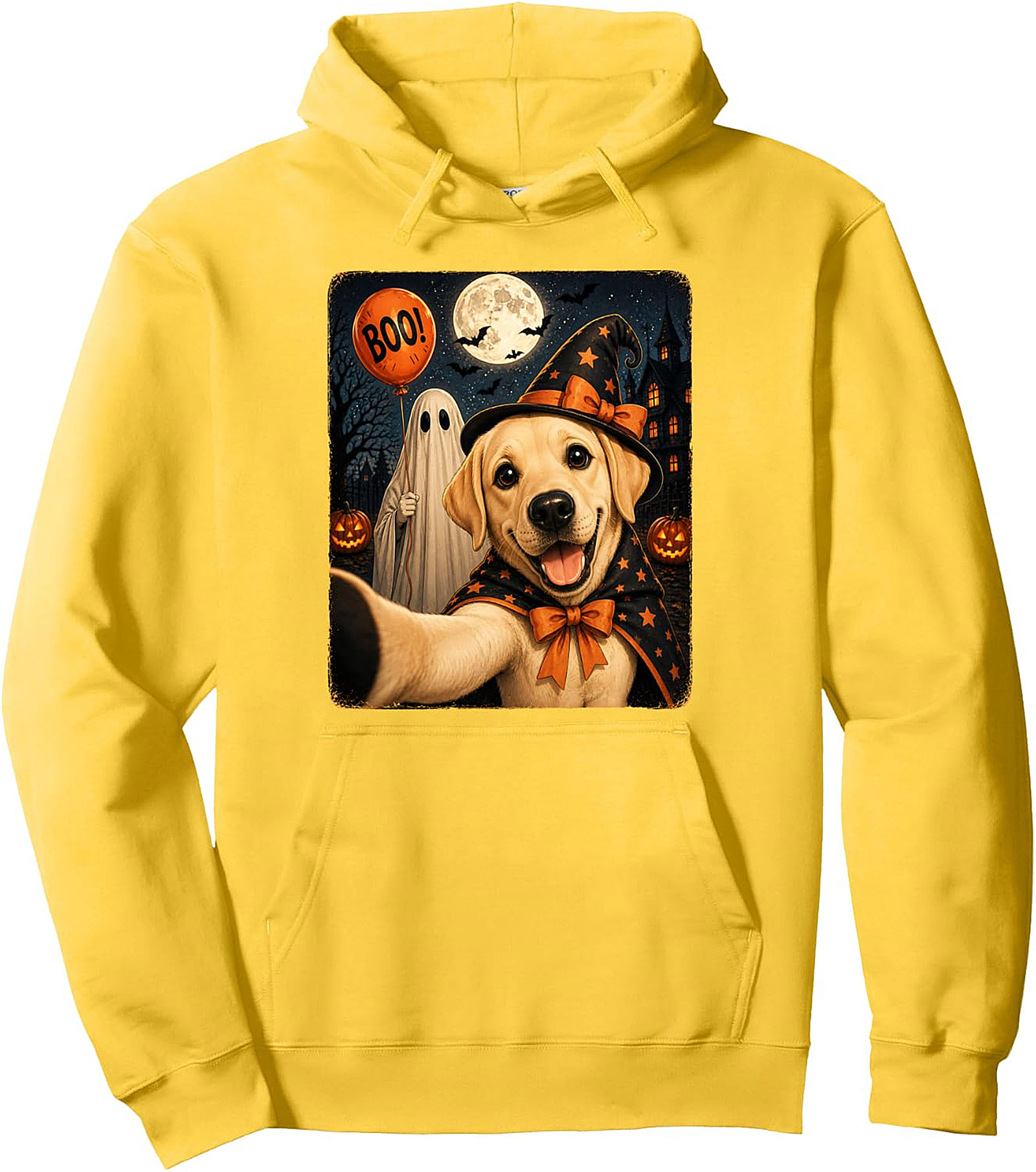 Halloween Golden Retriever Selfie Witch Dog Pullover Hoodie