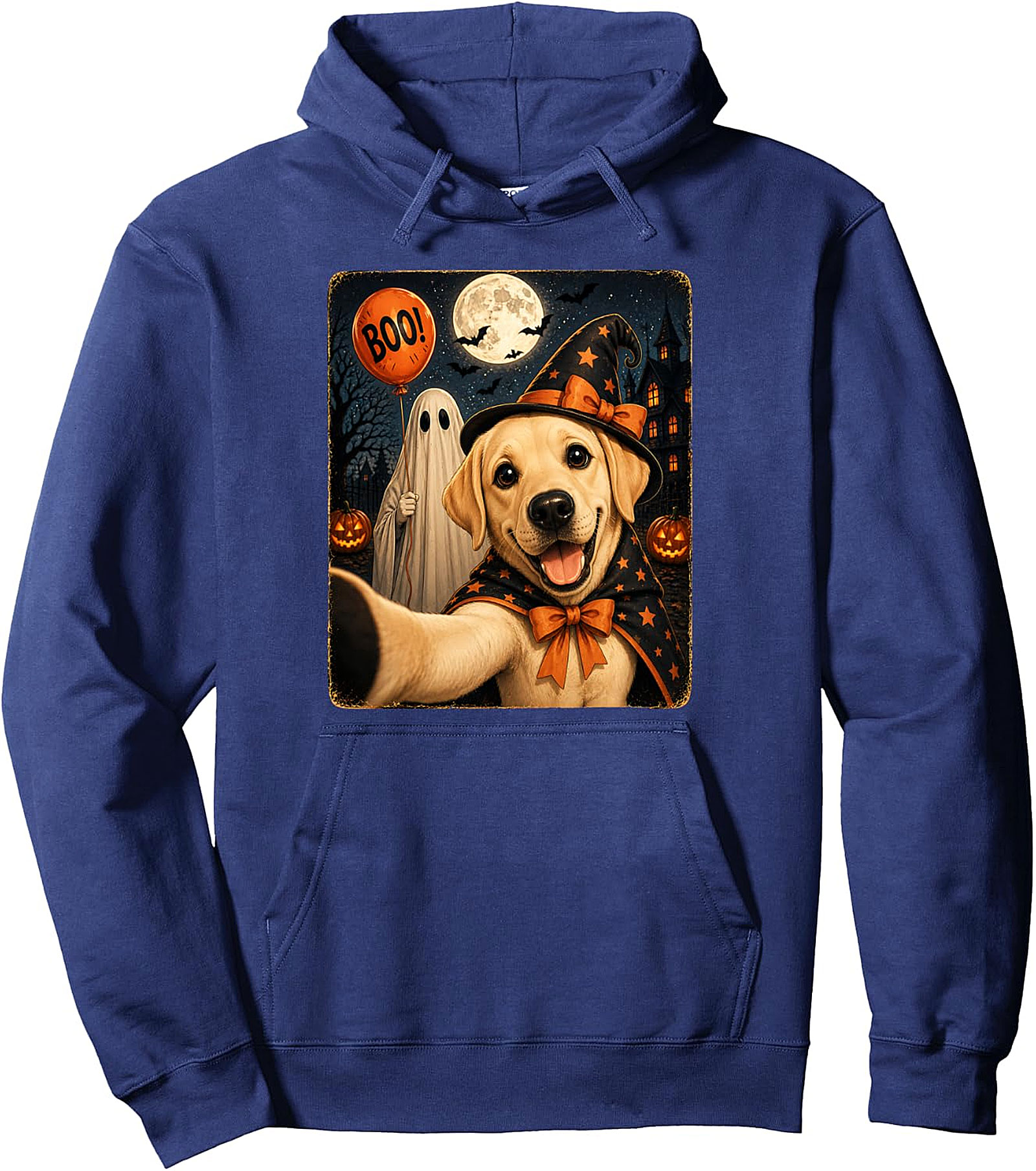 Halloween Golden Retriever Selfie Witch Dog Pullover Hoodie