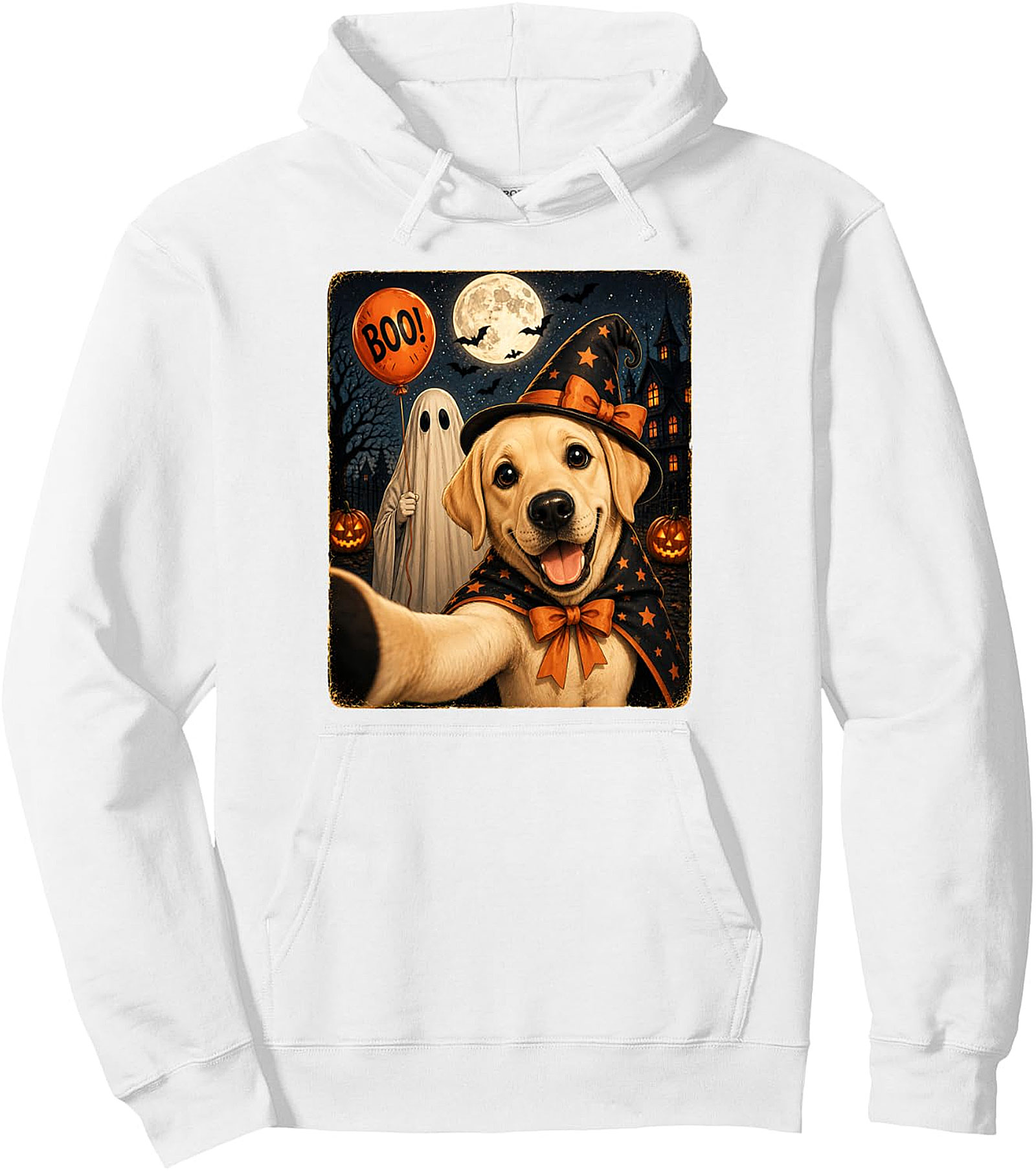 Halloween Golden Retriever Selfie Witch Dog Pullover Hoodie