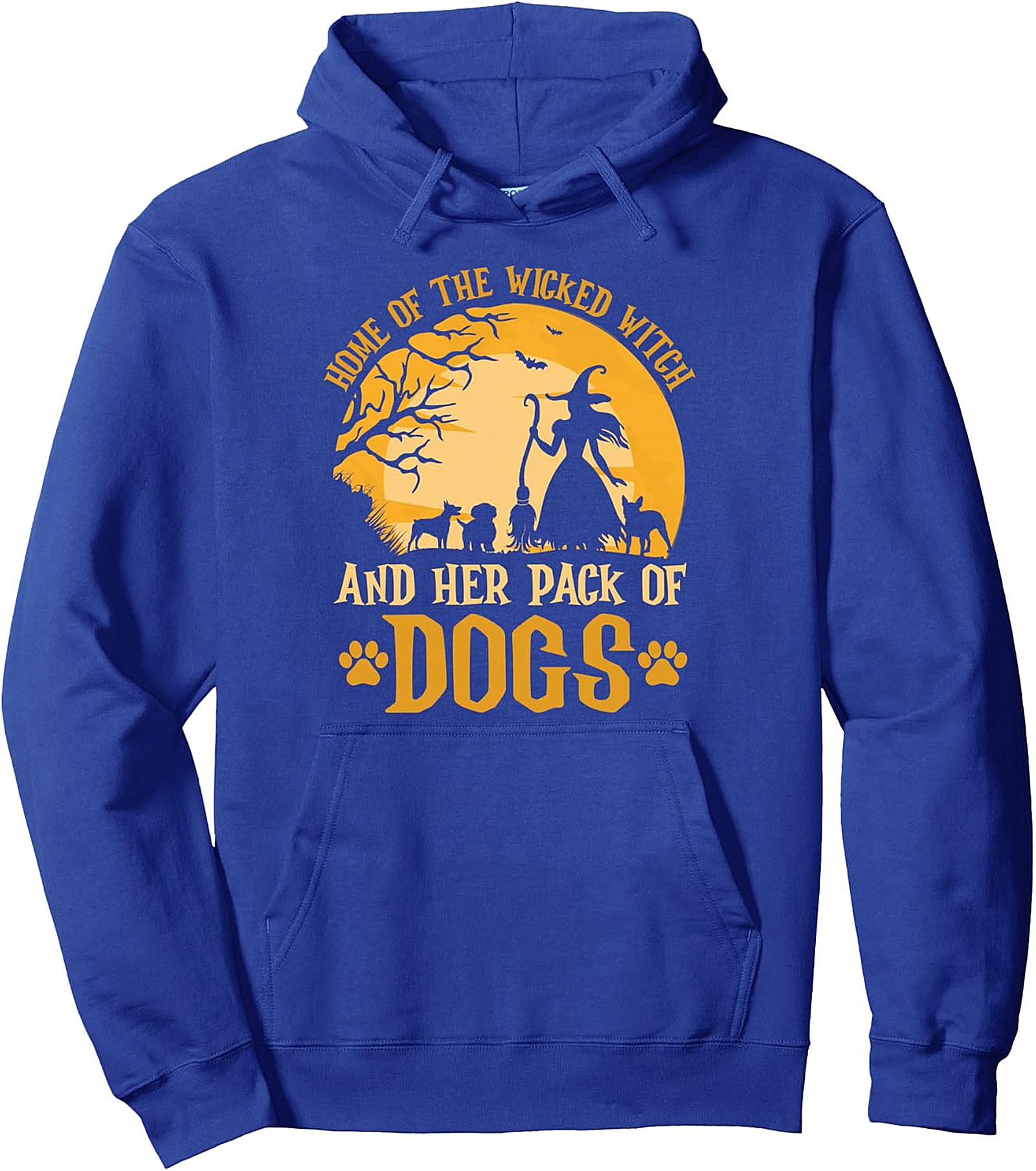 Wicked Witch & Dog Pack Funny Halloween Pullover Hoodie